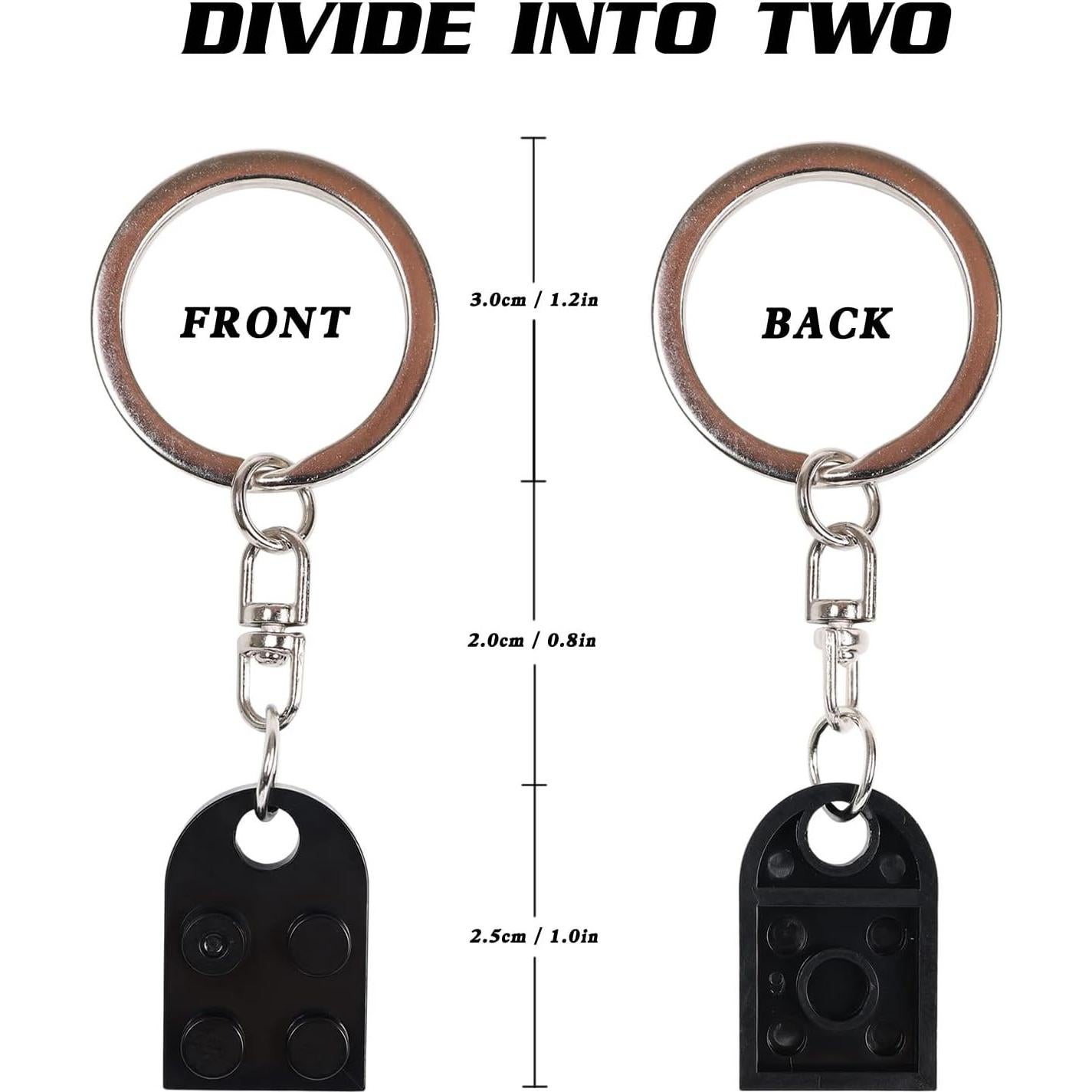 Juego de Llaveros Corazón para Parejas - 2 Piezas Coloridas