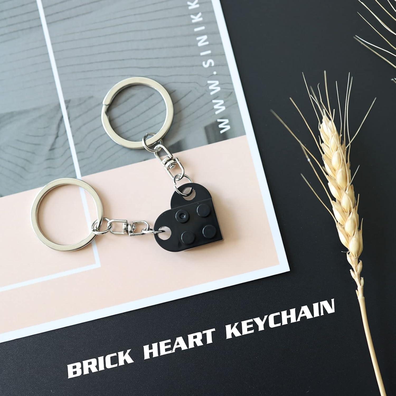 Juego de Llaveros Corazón para Parejas - 2 Piezas Coloridas