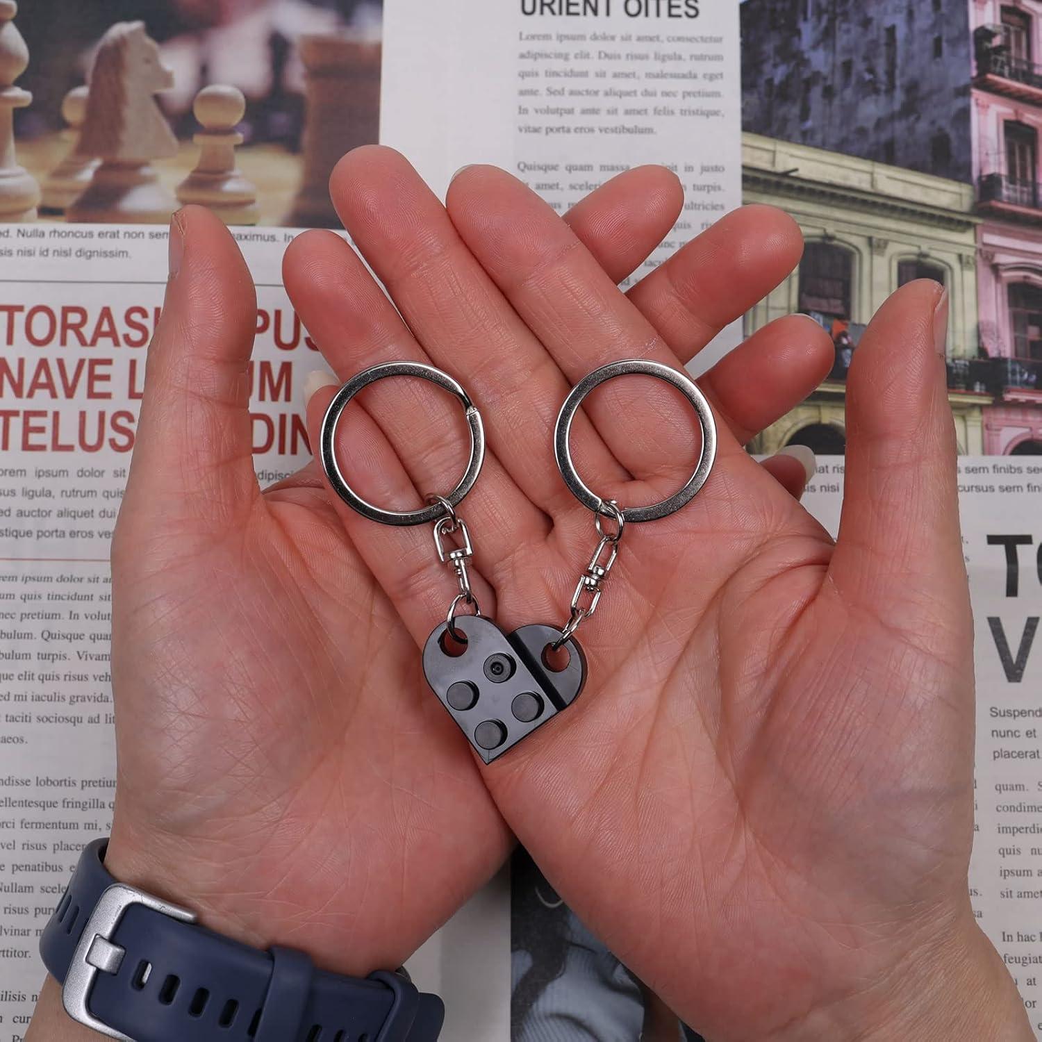 Juego de Llaveros Corazón para Parejas - 2 Piezas Coloridas