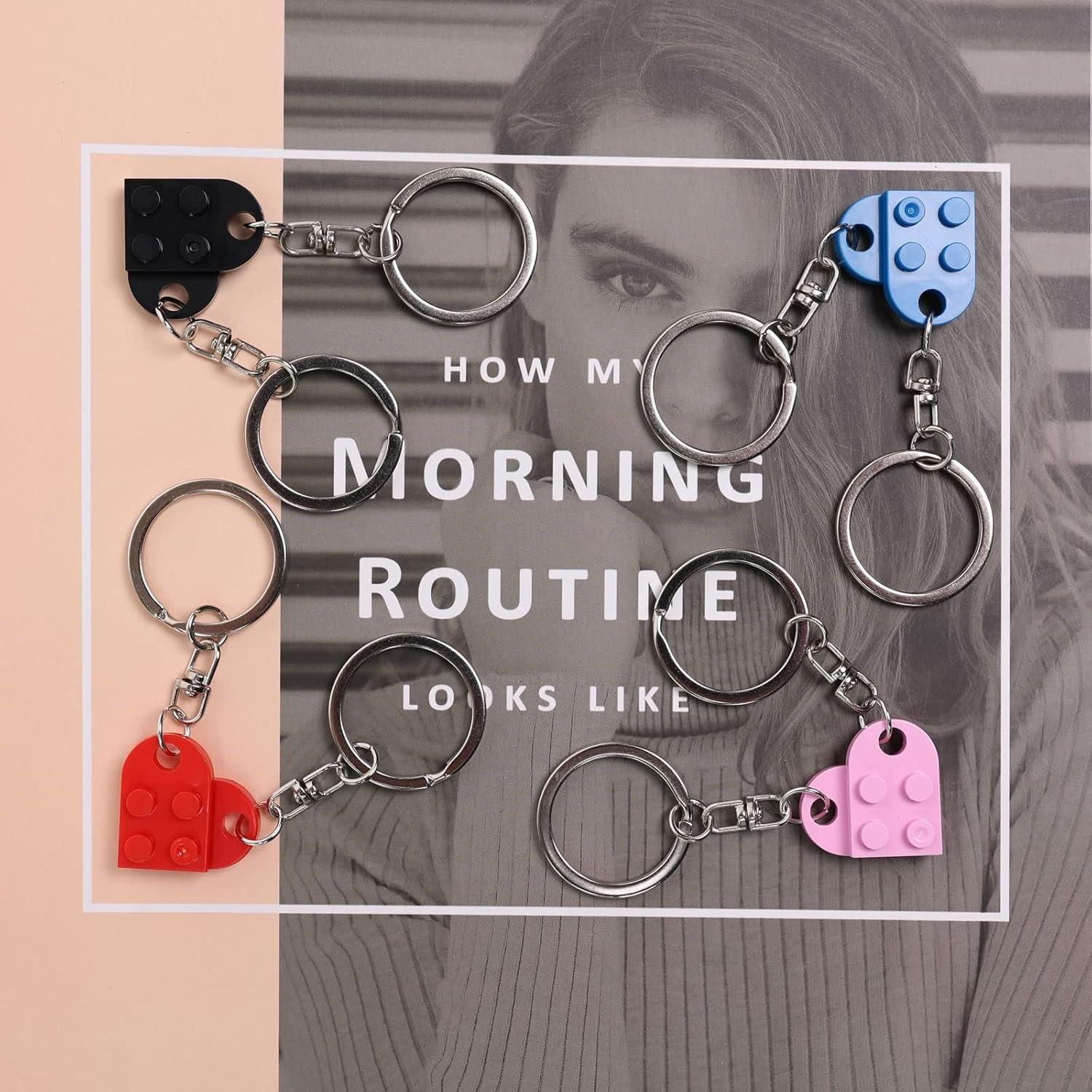 Juego de Llaveros Corazón para Parejas - 2 Piezas Coloridas