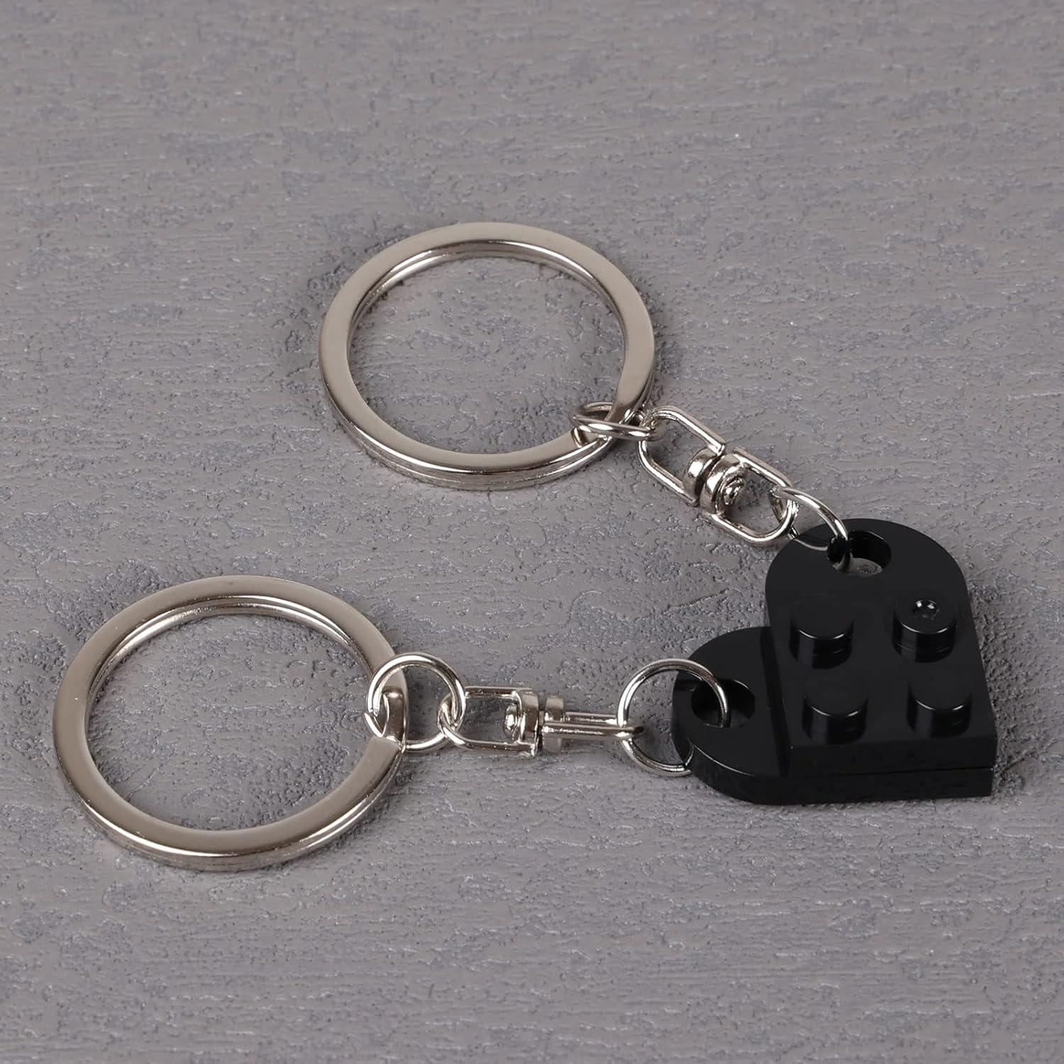 Juego de Llaveros Corazón para Parejas - 2 Piezas Coloridas