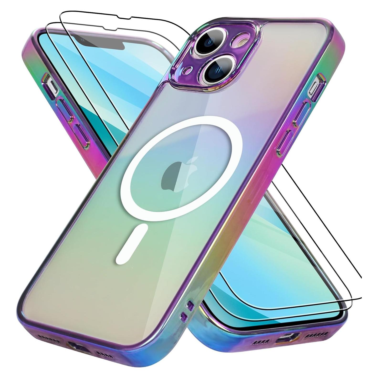 Funda Magnética Bonoma para iPhone 13 - Iridiscente + 2 Protectores