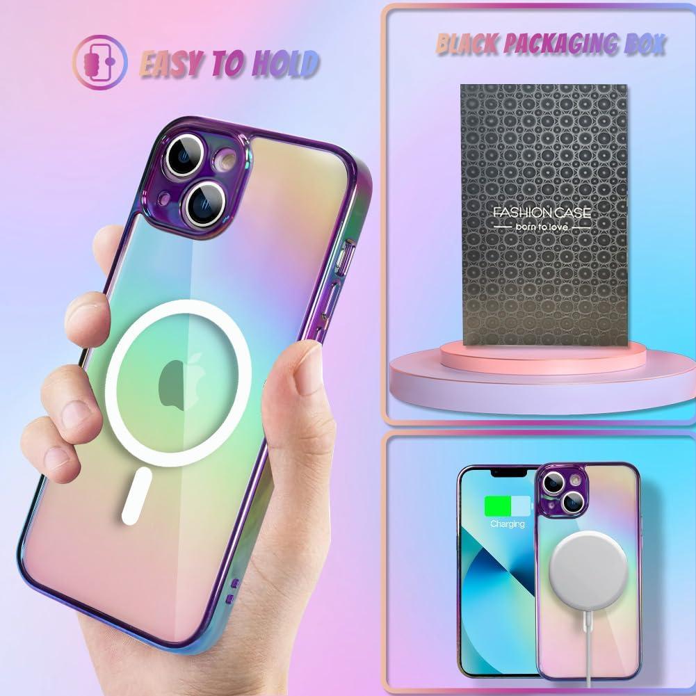 Funda Magnética Bonoma para iPhone 13 - Iridiscente + 2 Protectores