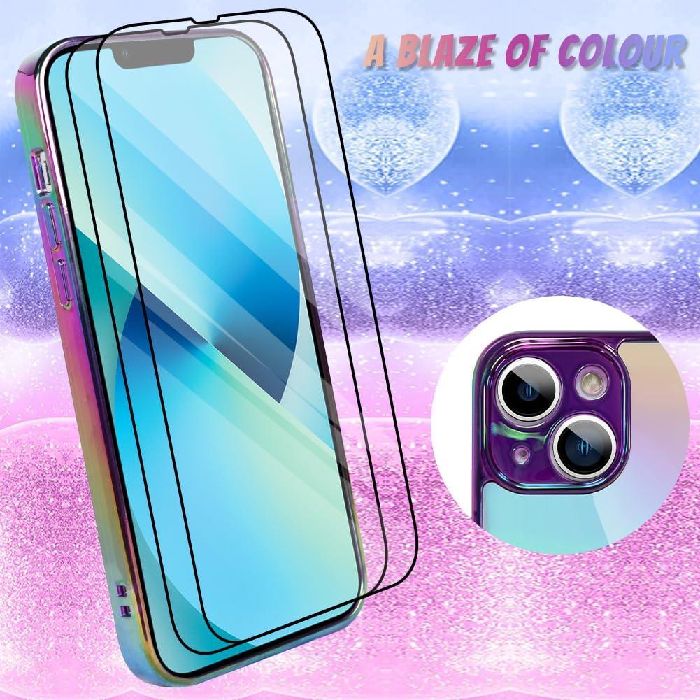 Funda Magnética Bonoma para iPhone 13 - Iridiscente + 2 Protectores