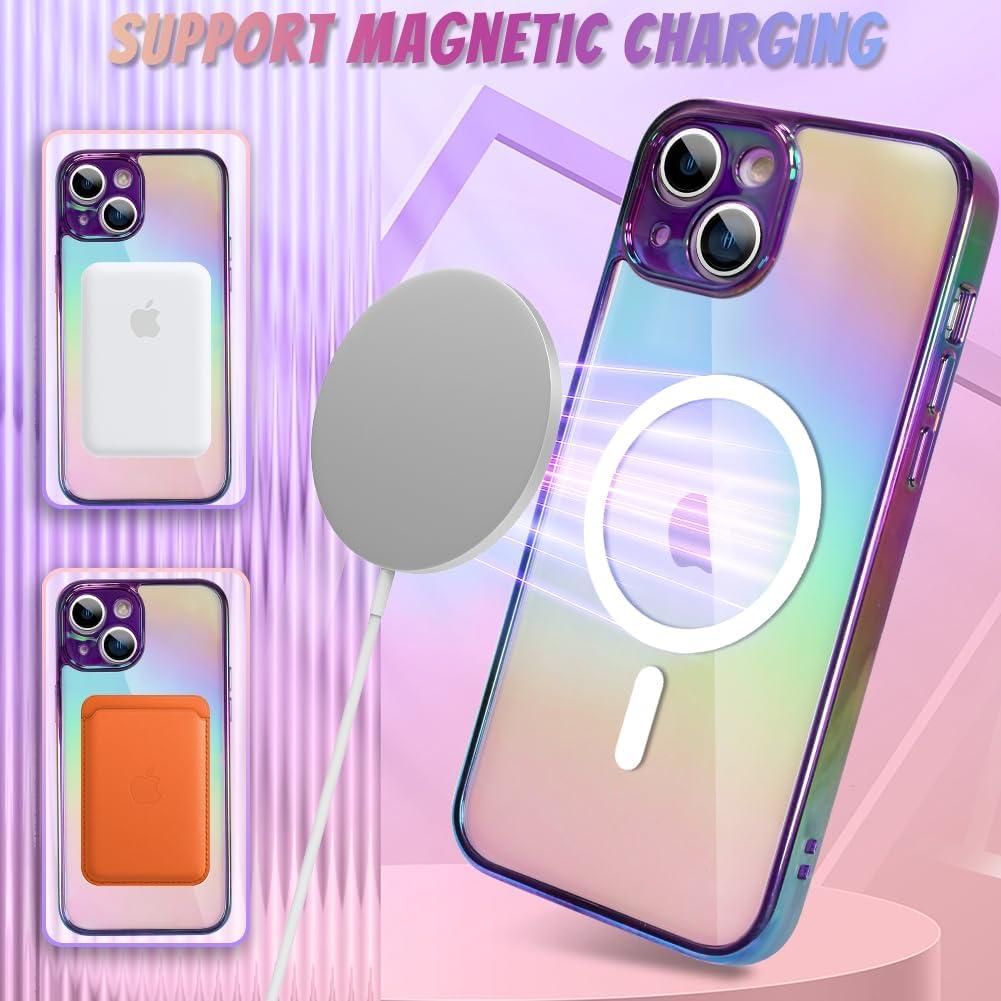 Funda Magnética Bonoma para iPhone 13 - Iridiscente + 2 Protectores
