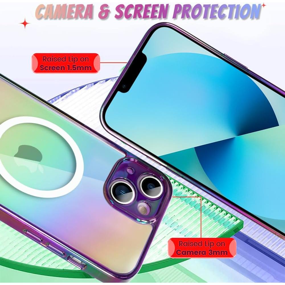 Funda Magnética Bonoma para iPhone 13 - Iridiscente + 2 Protectores