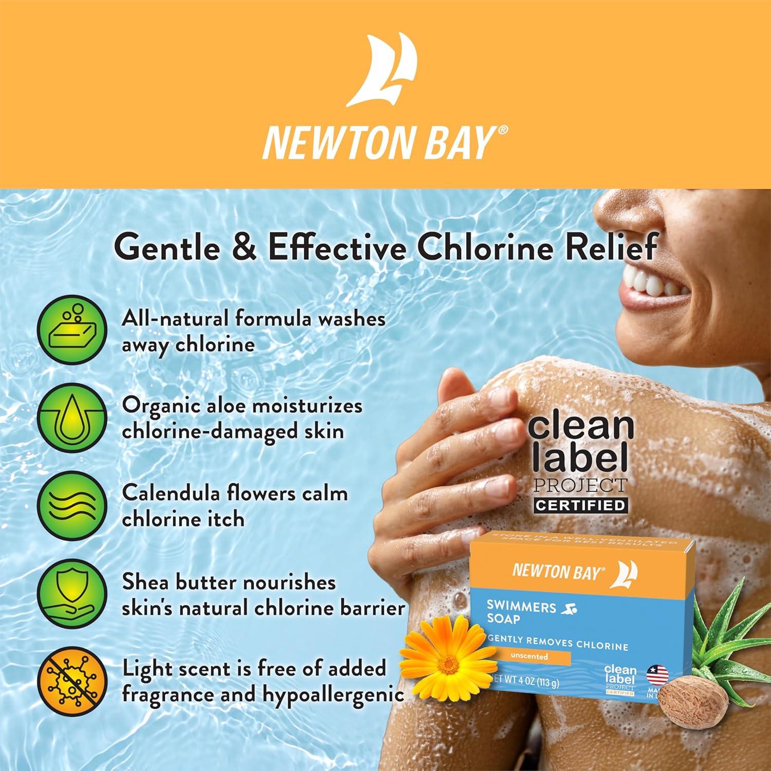 Jabón para Nadadores Newton Bay 113.4g - Alivio Cloro Piel Sensible