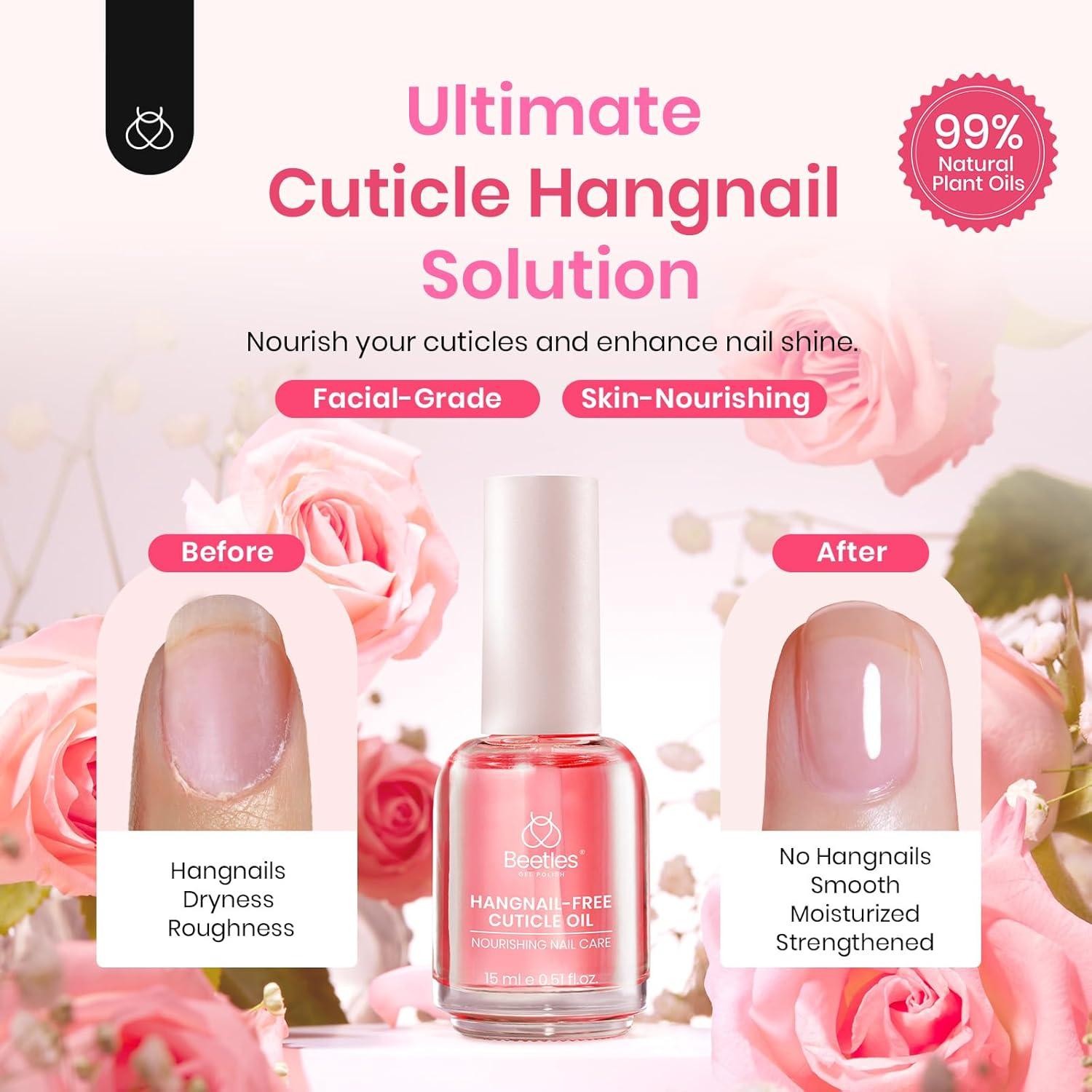 Aceite de Cutícula Beetles 15ml Rosa con Vitamina E Natural