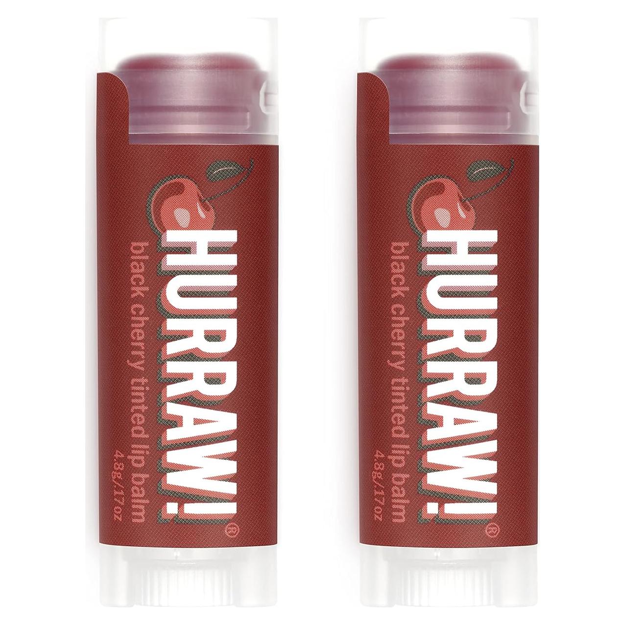 Bálsamo Labial Tinte Cereza Negra Hurraw! 2 Tubos 4.8g