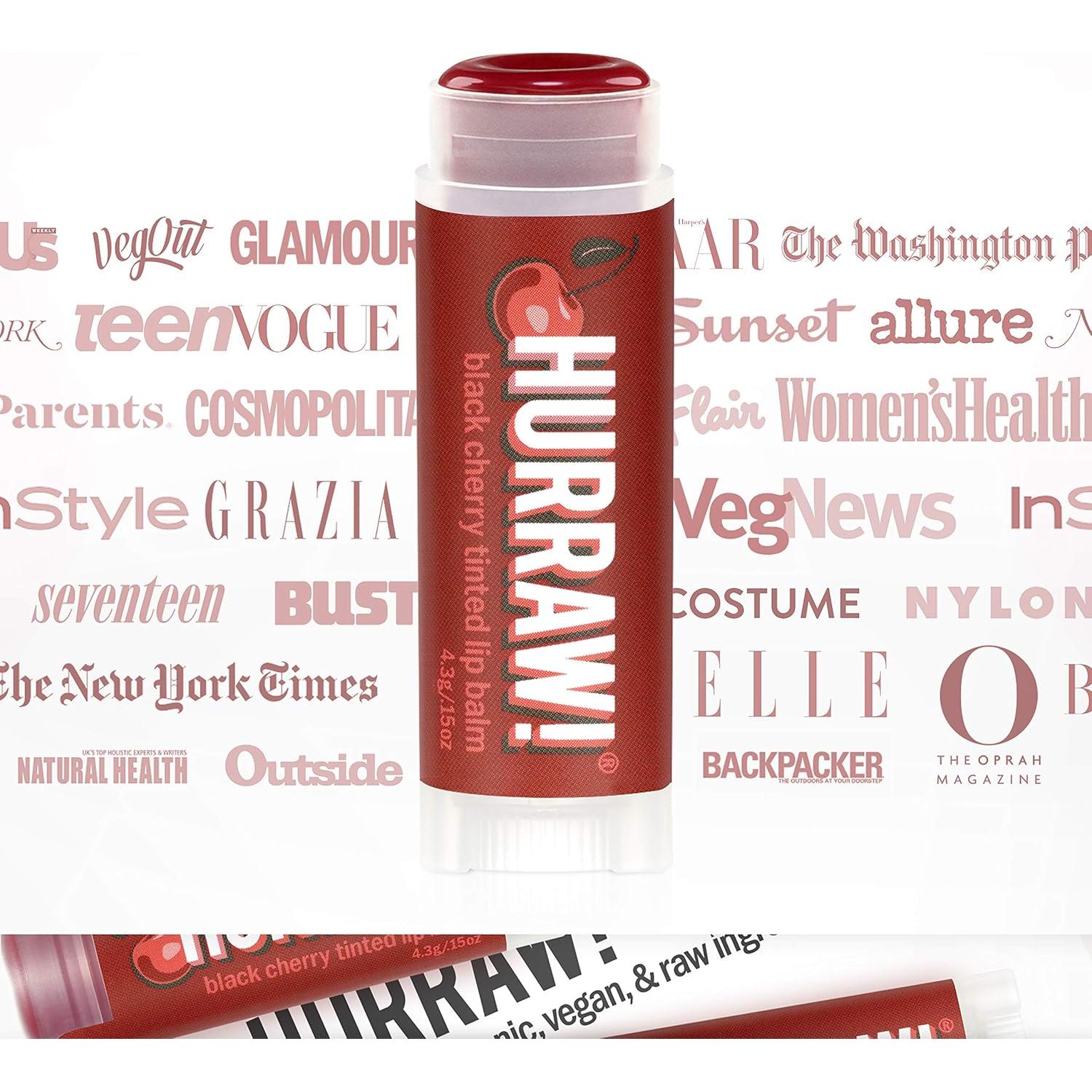 Bálsamo Labial Tinte Cereza Negra Hurraw! 2 Tubos 4.8g