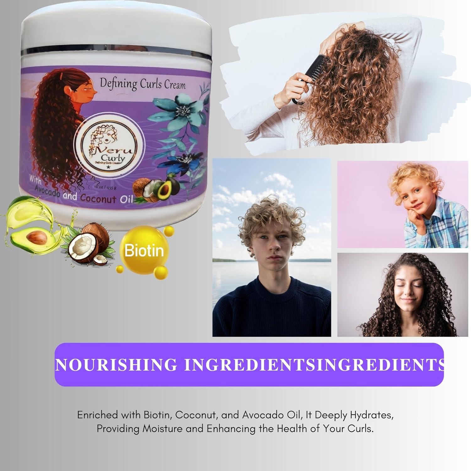 Crema Definidora de Rizos VeruCurly 473ml - Hidratante y Suave