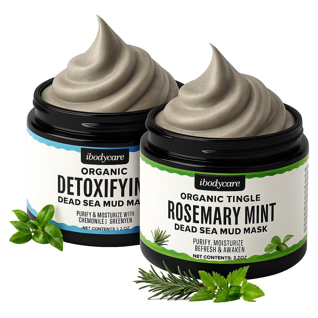Mascarillas de barro del Mar Muerto ibodycare 2x8oz hidratantes