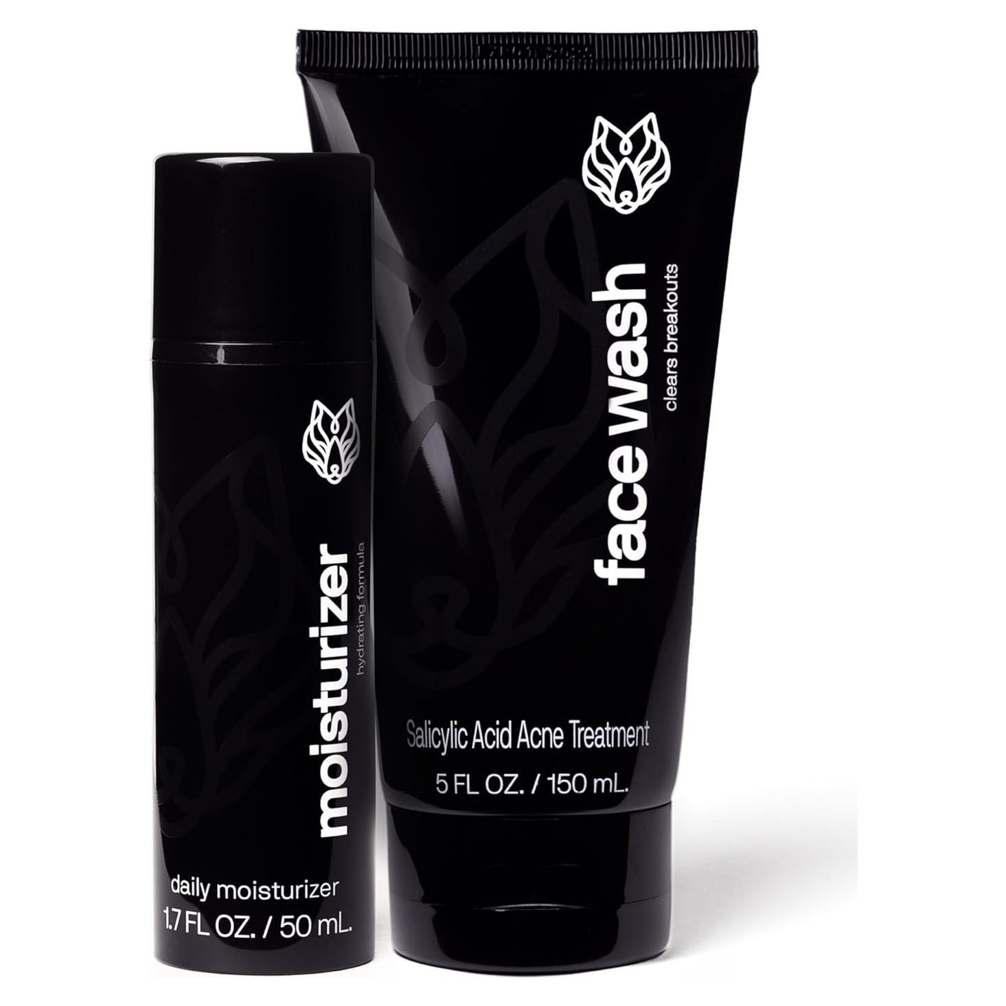 Gel Limpiador Facial y Hidratante Black Wolf - Set 2 Piezas