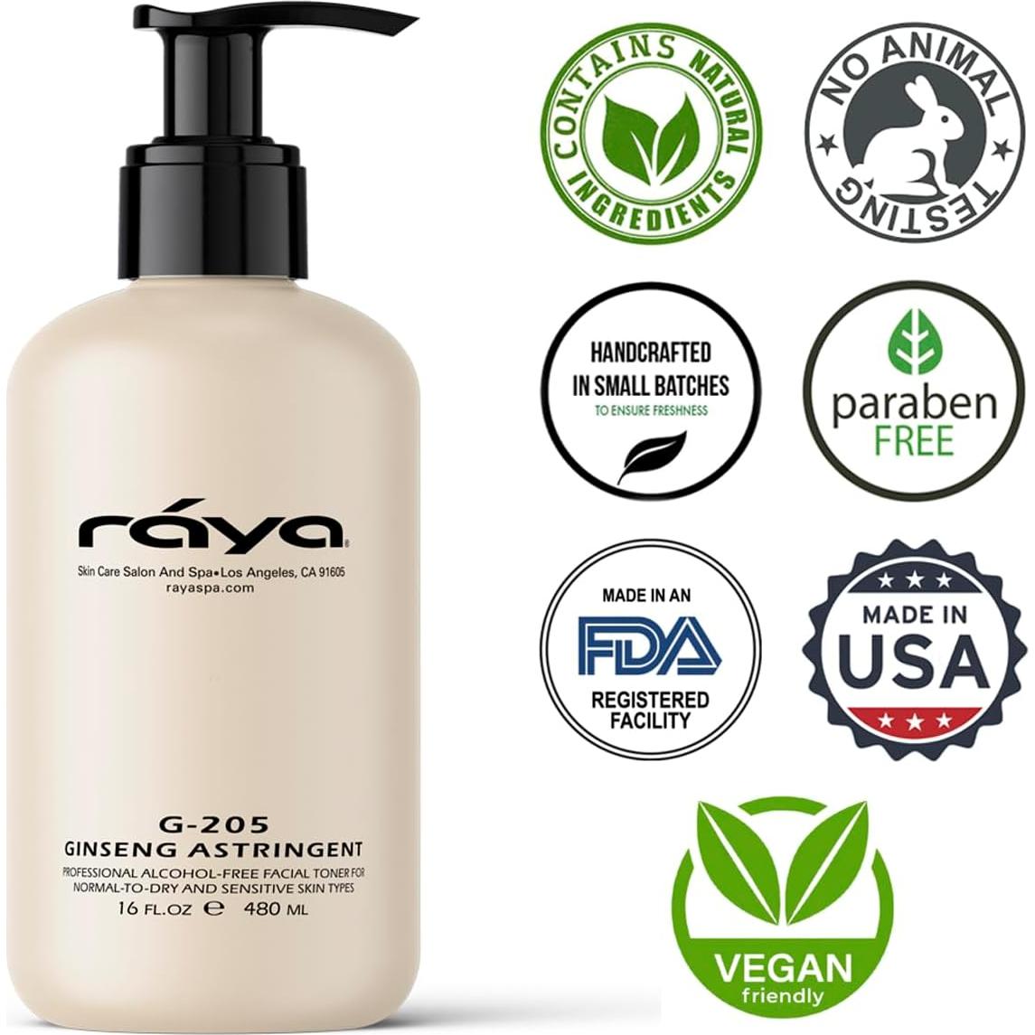 Tónico Facial Astringente RAYA Ginseng 473 ml - Ácido Glicólico