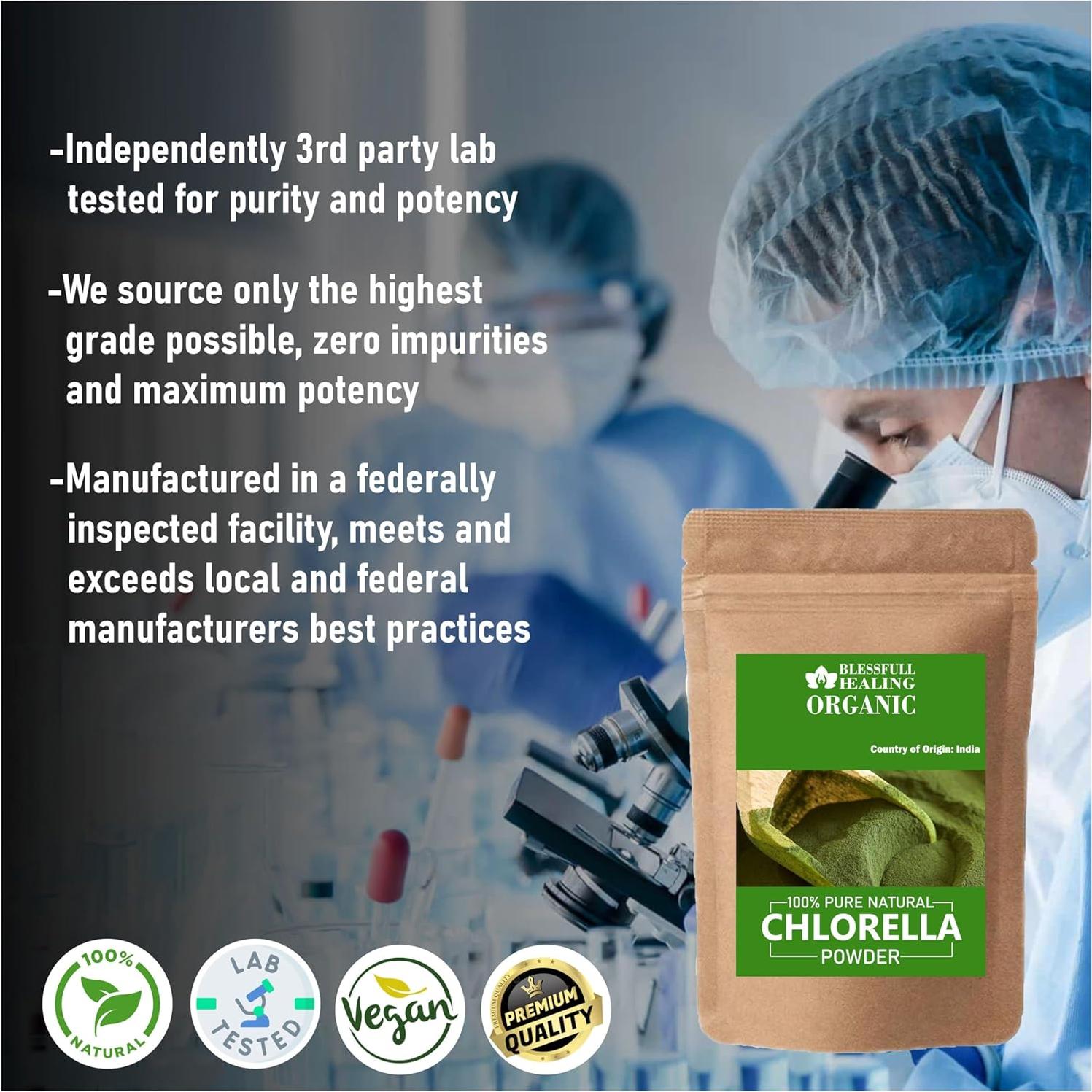 Polvo de Chlorella Orgánica 100% Puro Blessfull Healing 100g