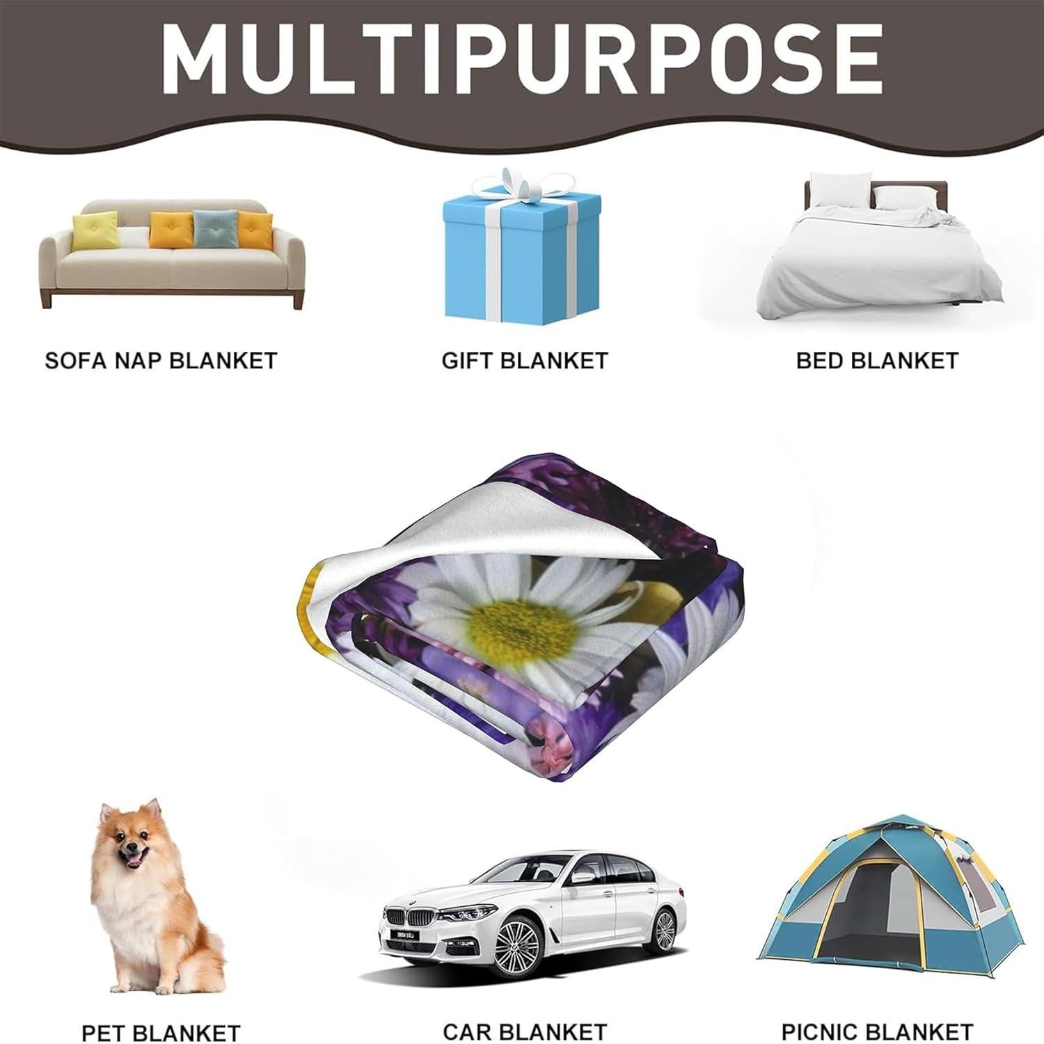 Manta de Franela UNDAHIS 127x102 cm Arándano, Suave y Cálida