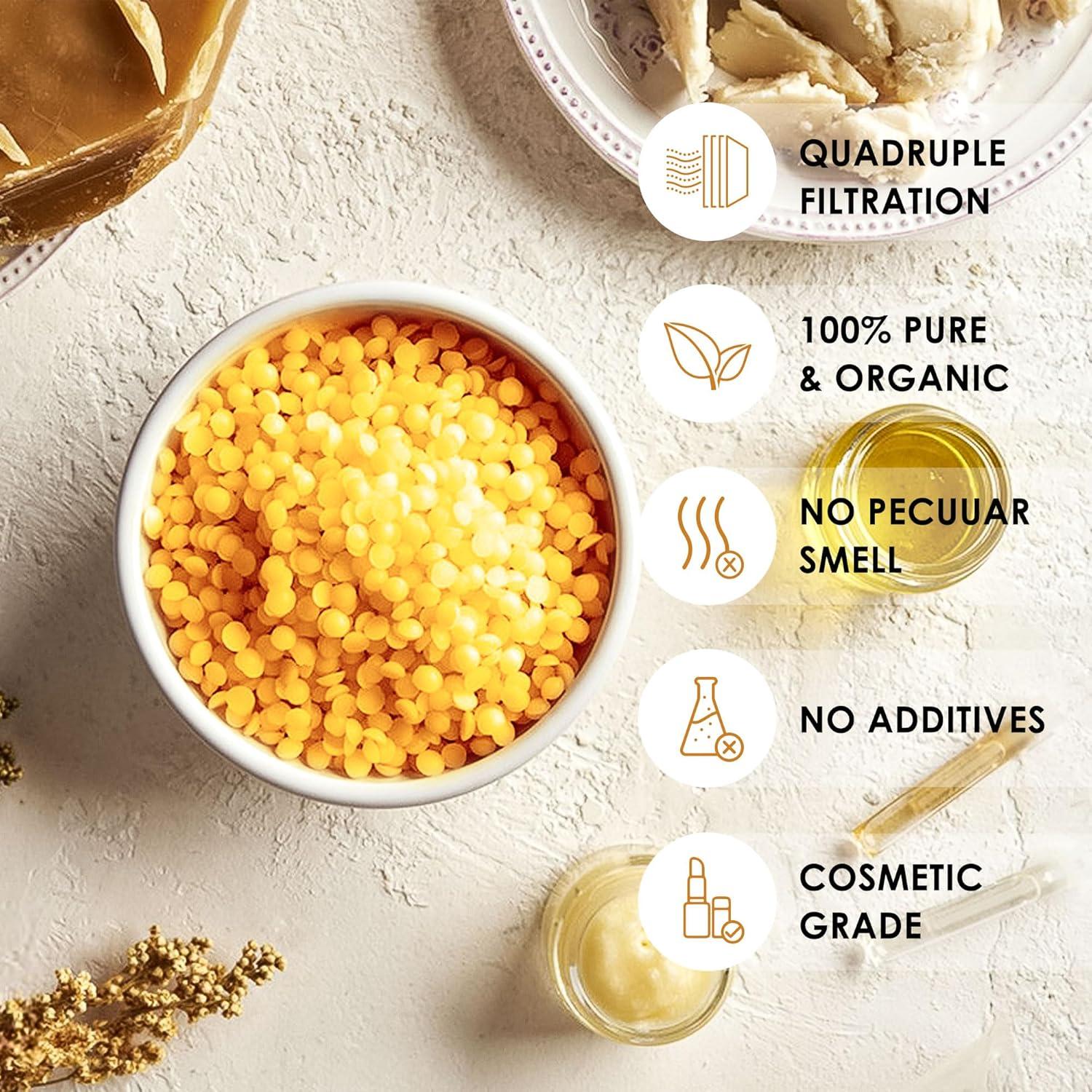 Pellets de Cera de Abeja Orgánica VIPwax 448g Amarilla para Velas