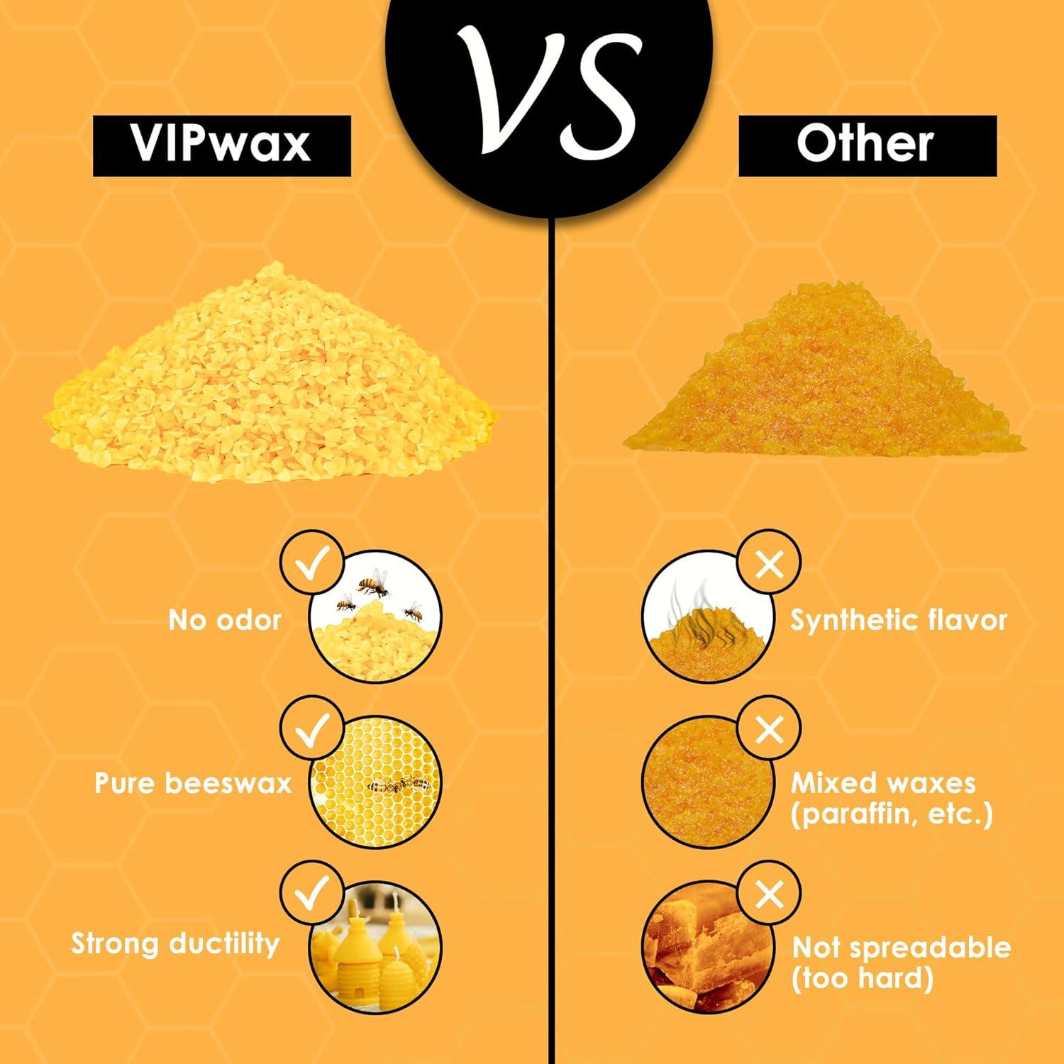 Pellets de Cera de Abeja Orgánica VIPwax 448g Amarilla para Velas