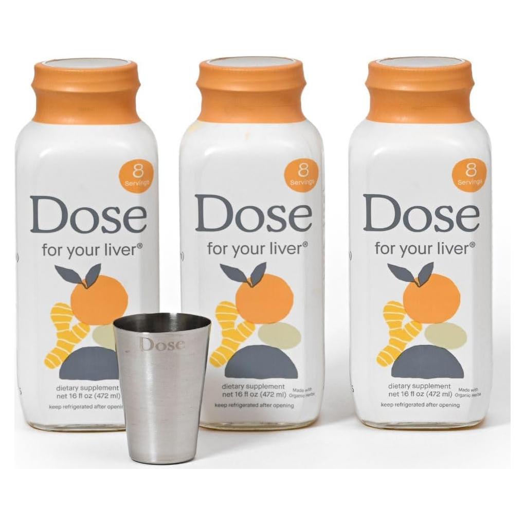 Suplemento Hepático Dose 16oz - Cardo Mariano, Cúrcuma, 3 Botellas