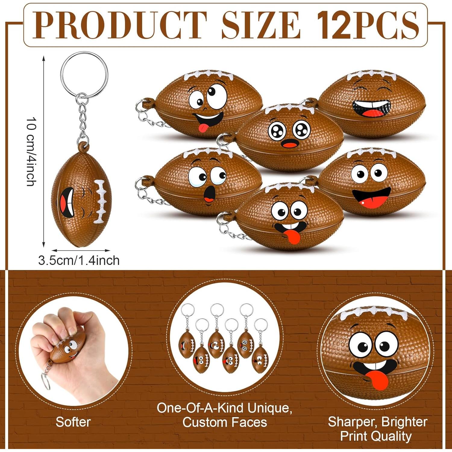 12 Llaveros Antiestrés Deportivos Arrowbash Fútbol 4 cm