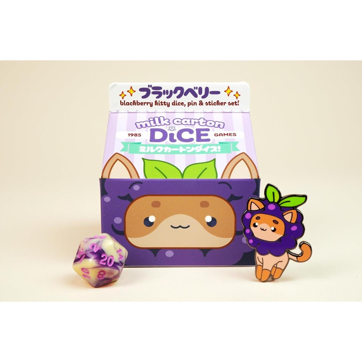 Juego de Dados Kawaii BlackBerry - Dados de Frutas para DND