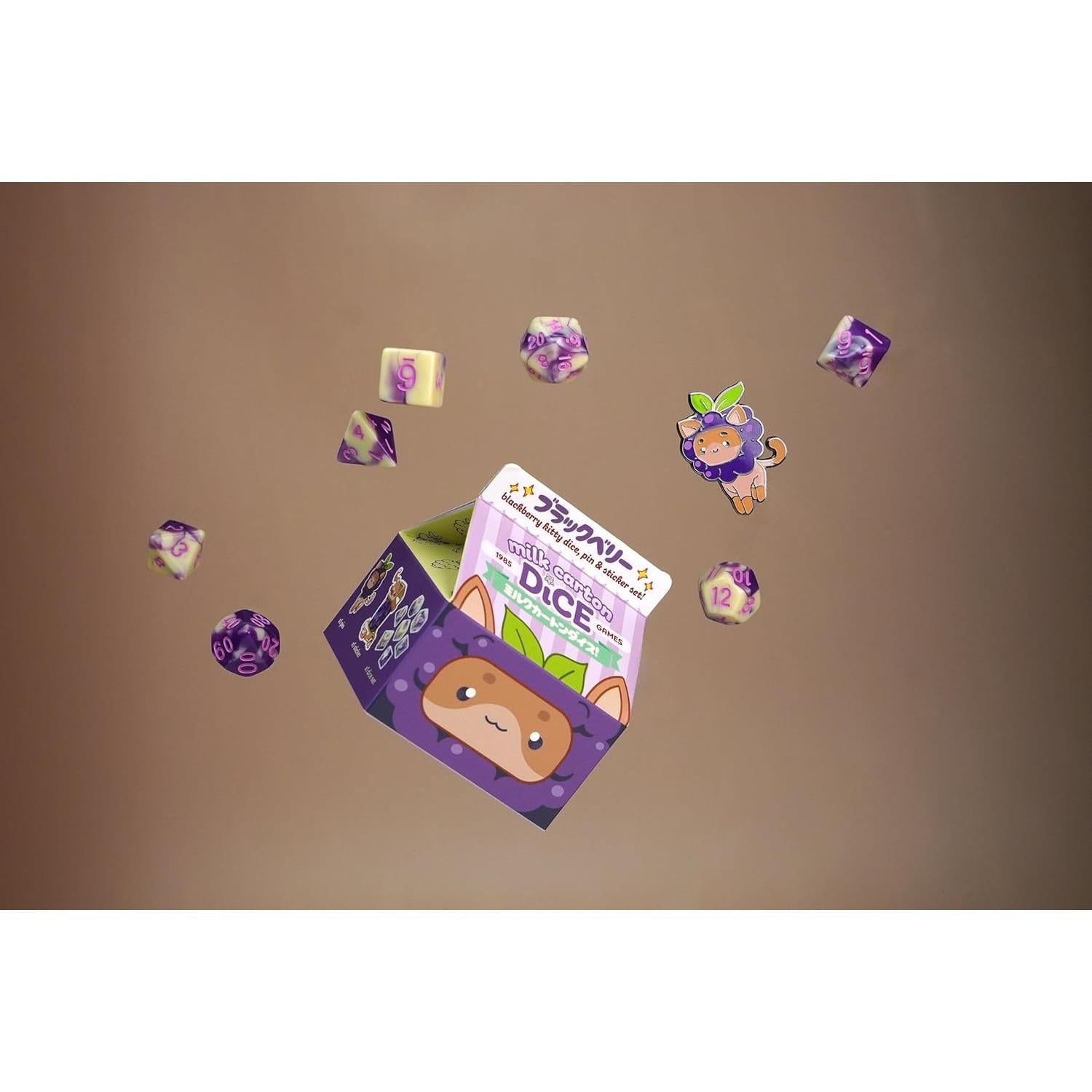 Juego de Dados Kawaii BlackBerry - Dados de Frutas para DND