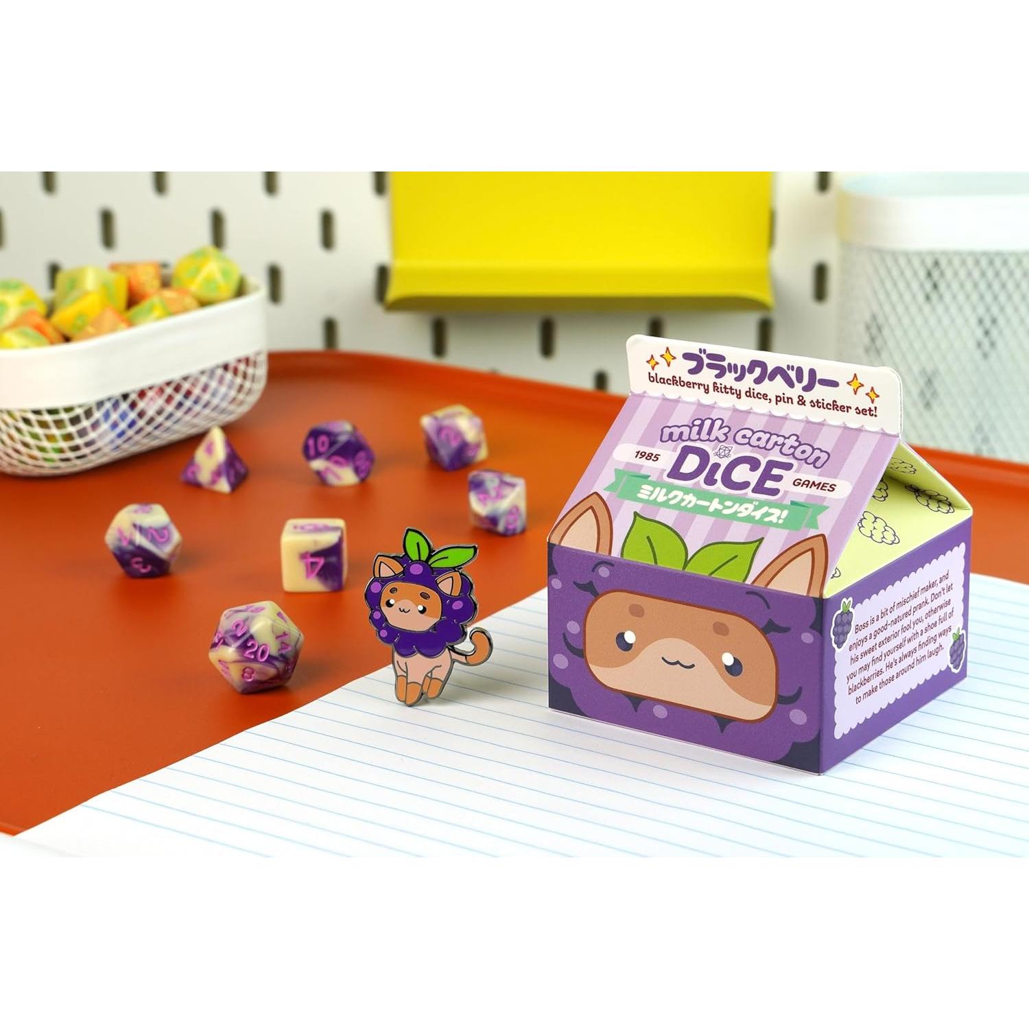 Juego de Dados Kawaii BlackBerry - Dados de Frutas para DND