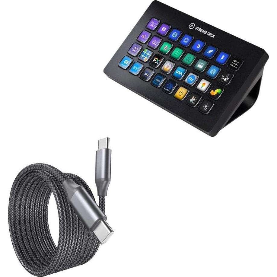 Cable BoxWave USB-C a USB-C 3m 100W para Elgato Stream Deck XL