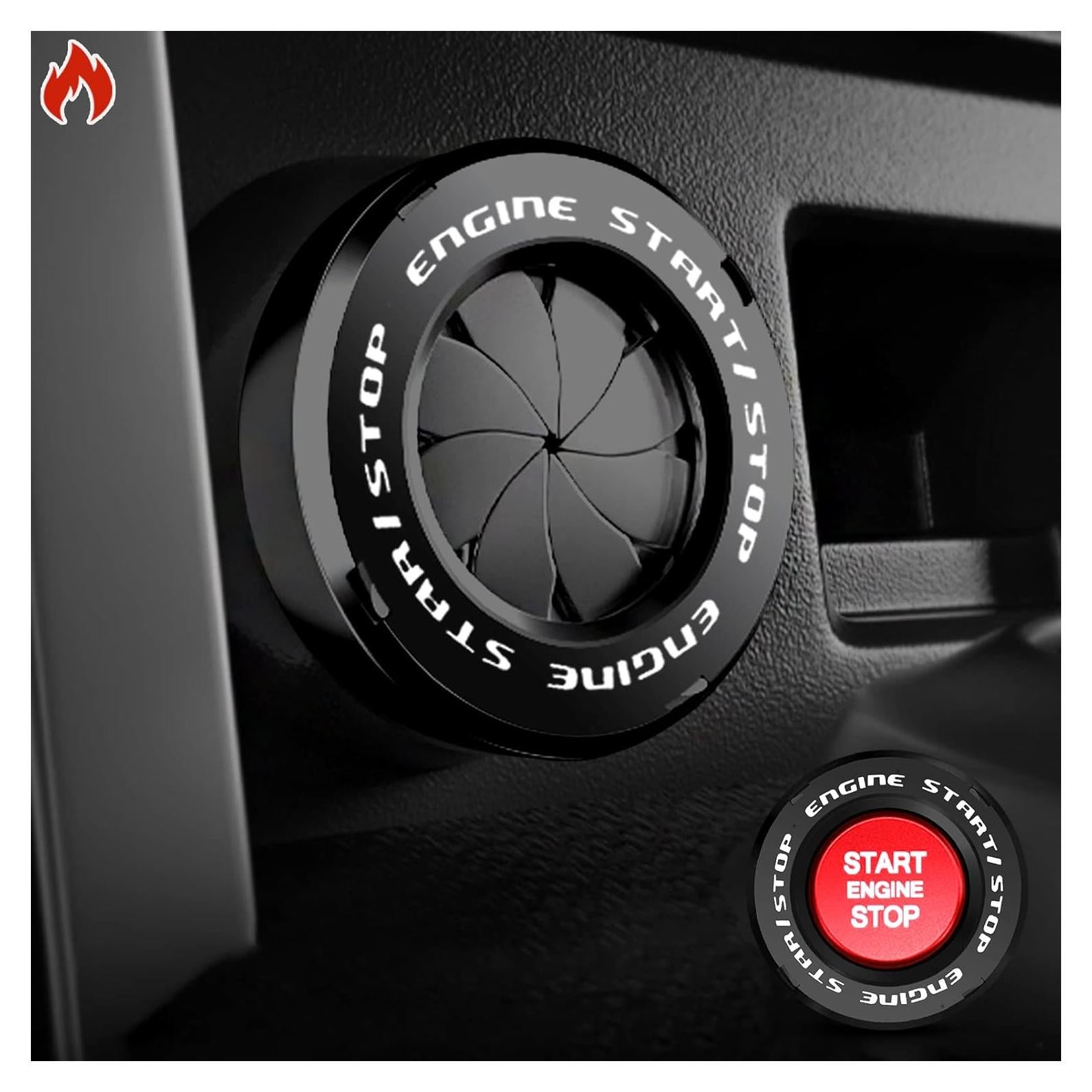 Cubierta de Botón de Inicio Tybasthe Negra para Coche