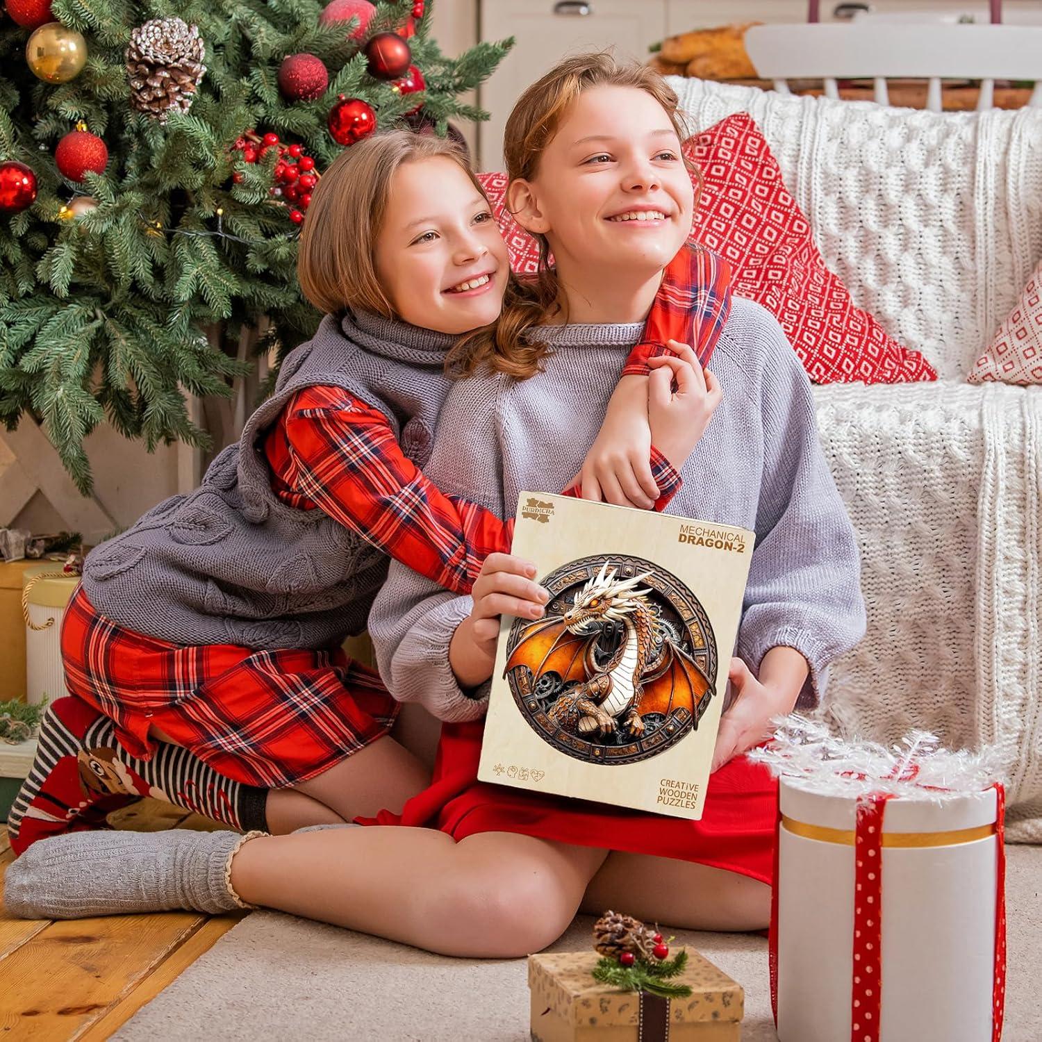 Rompecabezas de Madera Purdicra Dragón Mecánico 100 Piezas 21.6cm