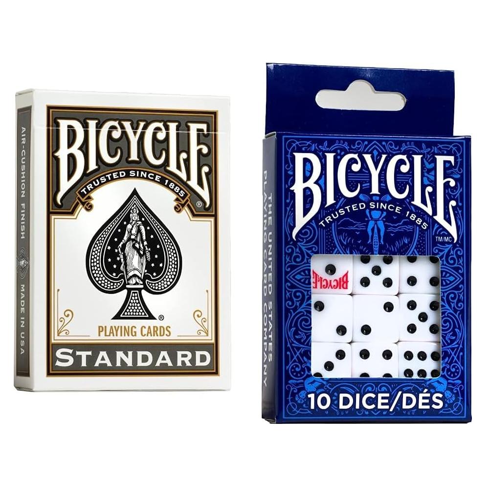 Bicicleta Cartas de Juego Negras + Dados 10 Contar 16mm
