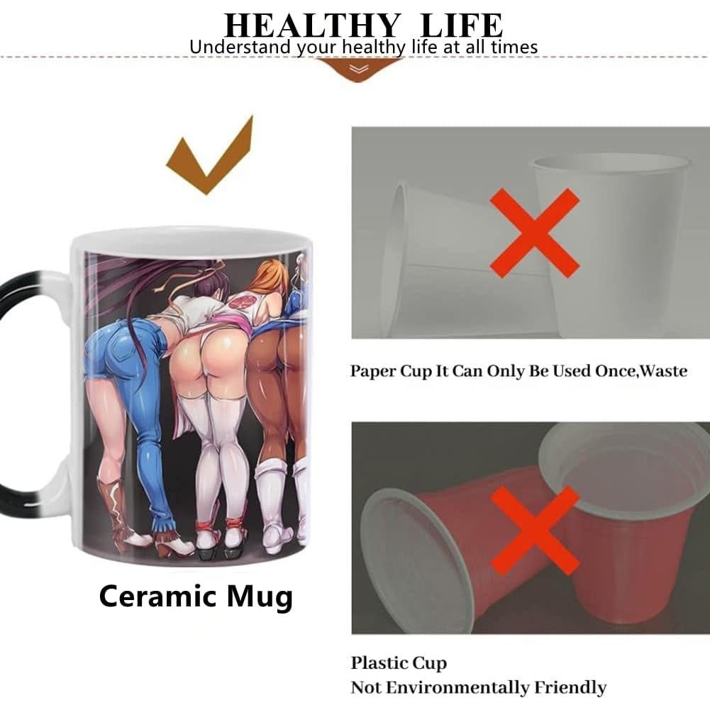 Taza Cambia Color Cerámica Aigori 311ml Anime Belleza