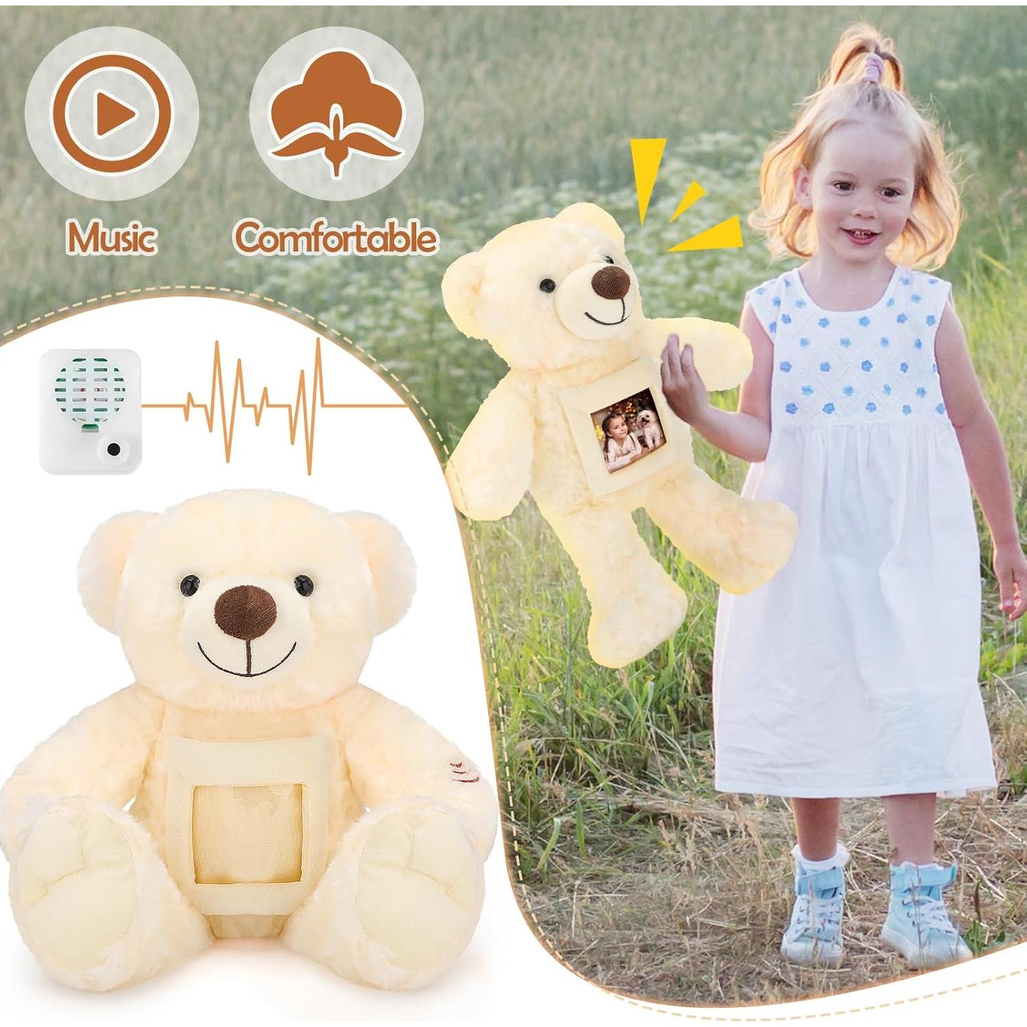 Oso de Peluche Grabable Leyndo 45.72 cm Beige con Marco