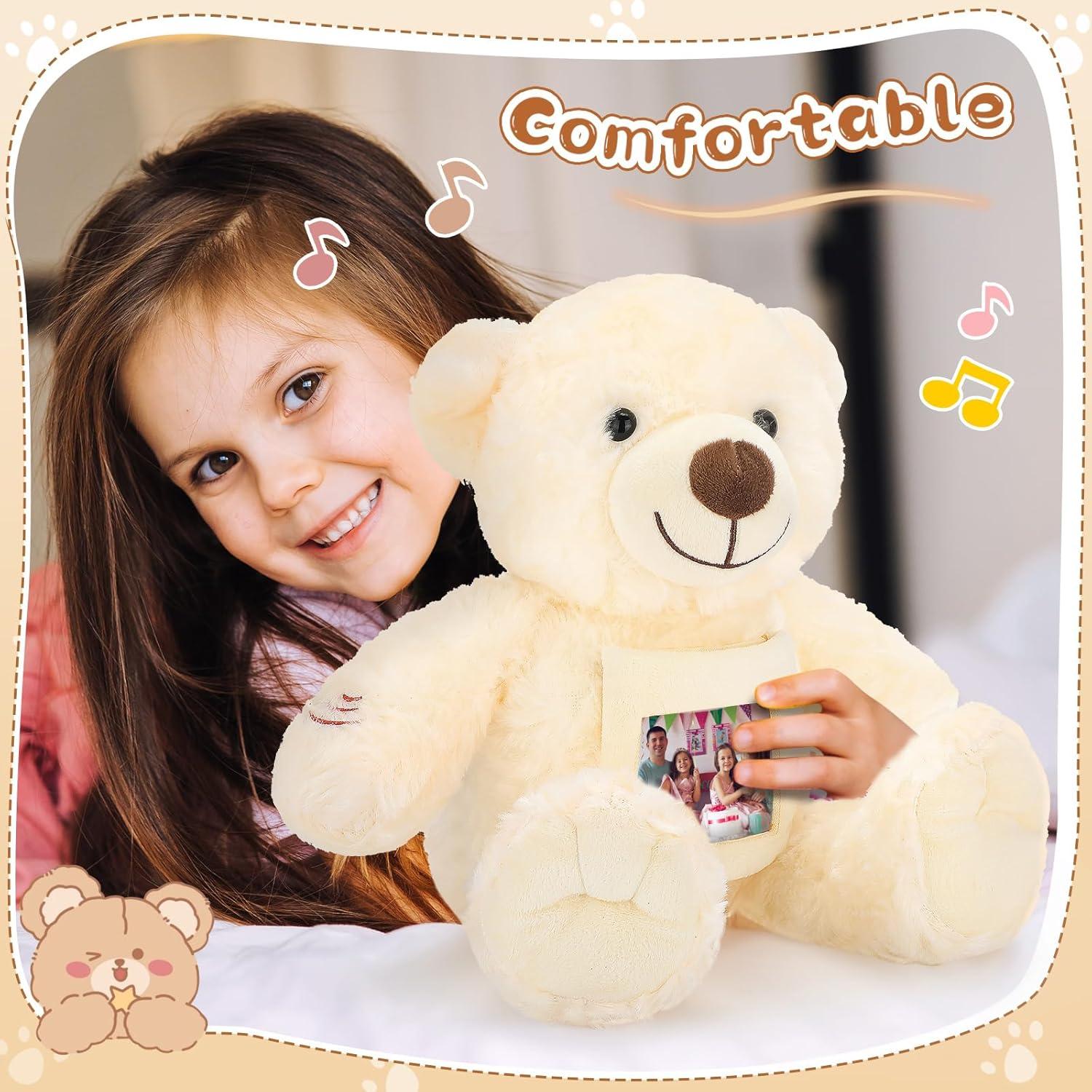 Oso de Peluche Grabable Leyndo 45.72 cm Beige con Marco