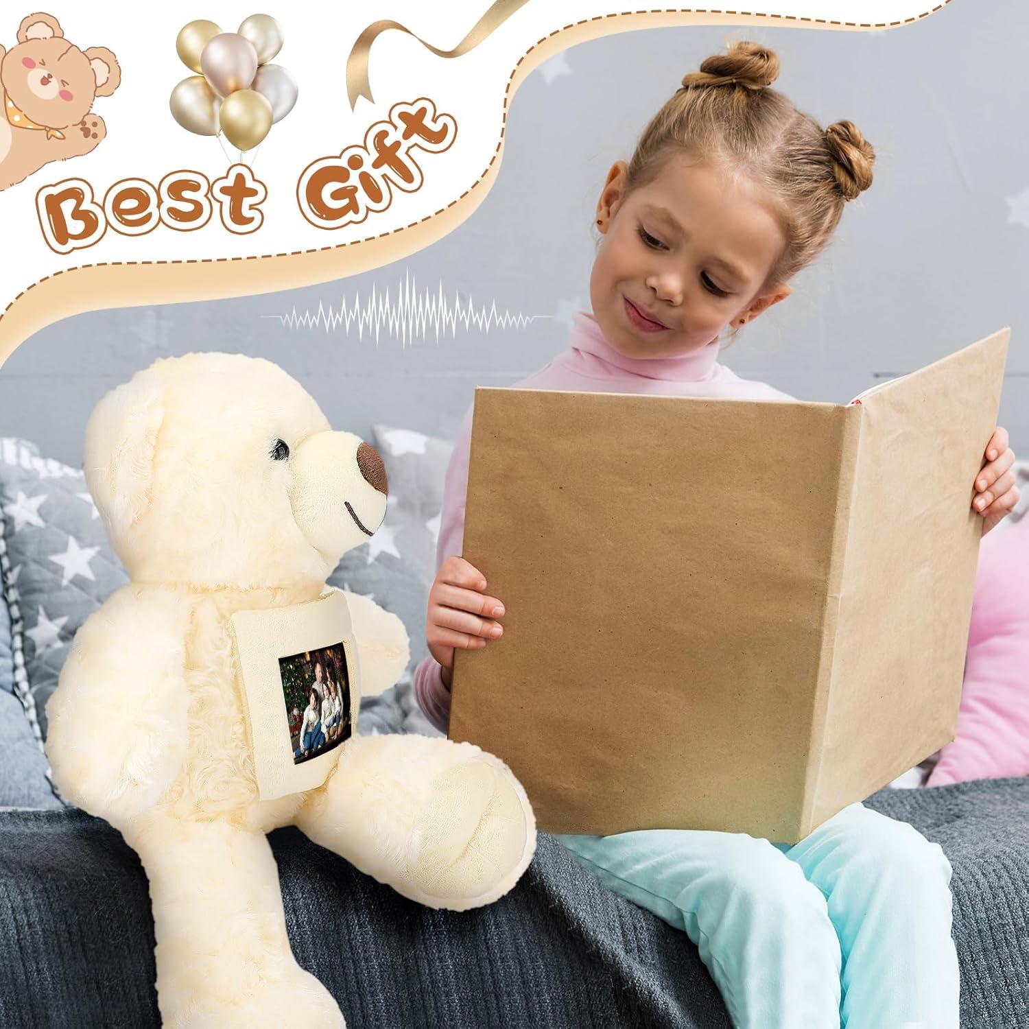 Oso de Peluche Grabable Leyndo 45.72 cm Beige con Marco