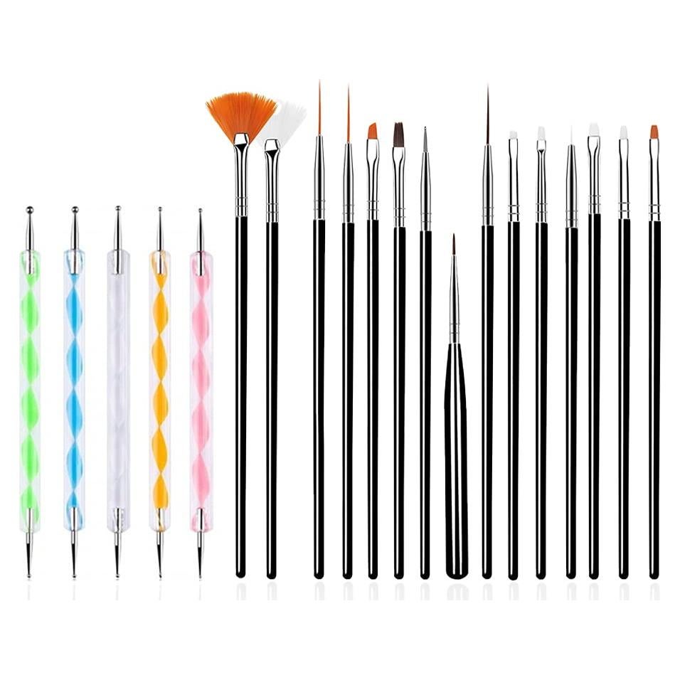 20PCS Herramientas de Arte para Uñas FULINJOY - Pinceles y Bolígrafos