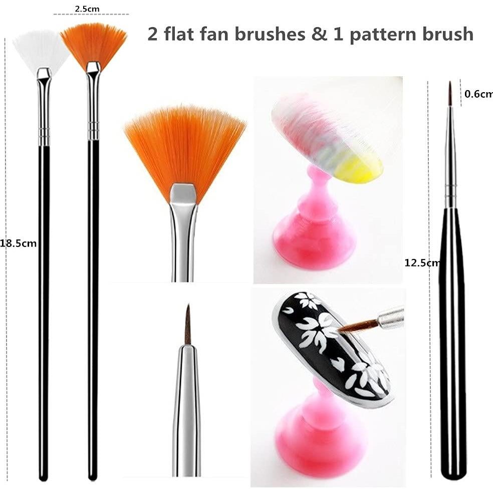 20PCS Herramientas de Arte para Uñas FULINJOY - Pinceles y Bolígrafos