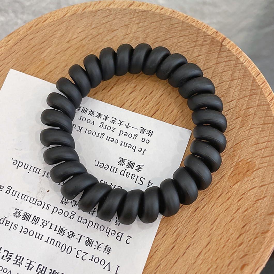 20 Gomas de Pelo Espirales Leenchiry - Negro Mate, Sin Daño