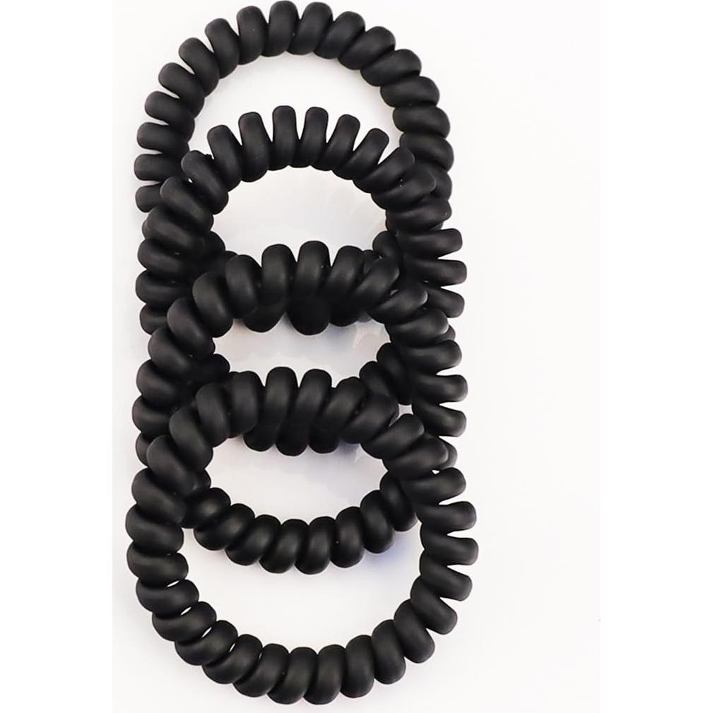 20 Gomas de Pelo Espirales Leenchiry - Negro Mate, Sin Daño