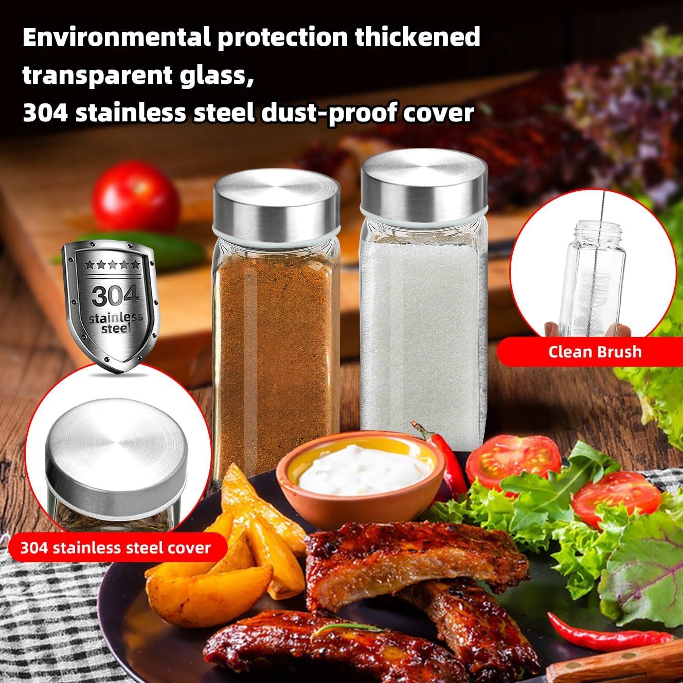 Set de 2 Tarros de Especias de Vidrio 4oz eispap con Tapas Dosificadoras