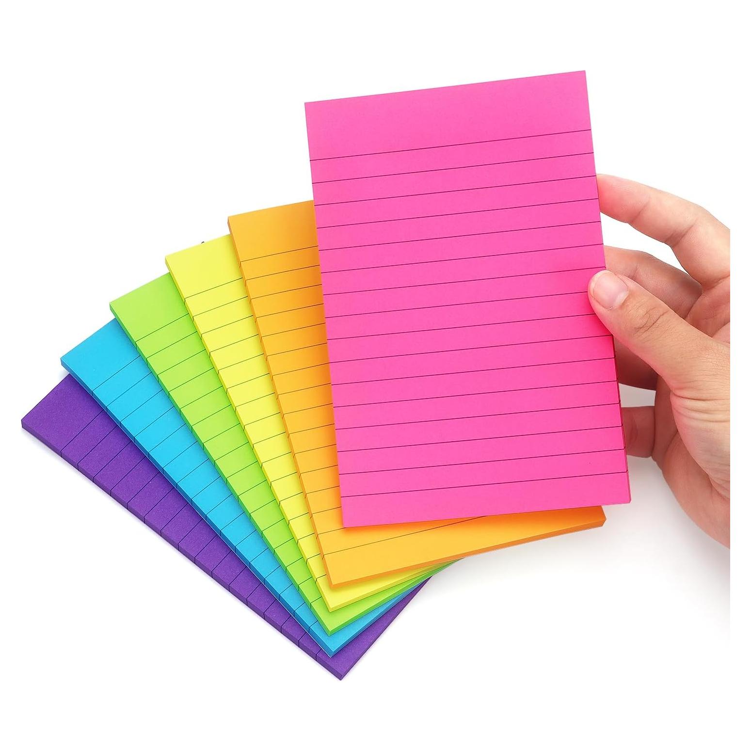 Notas Adhesivas Rayadas Early Buy 10x15 cm 6 Colores Brillantes