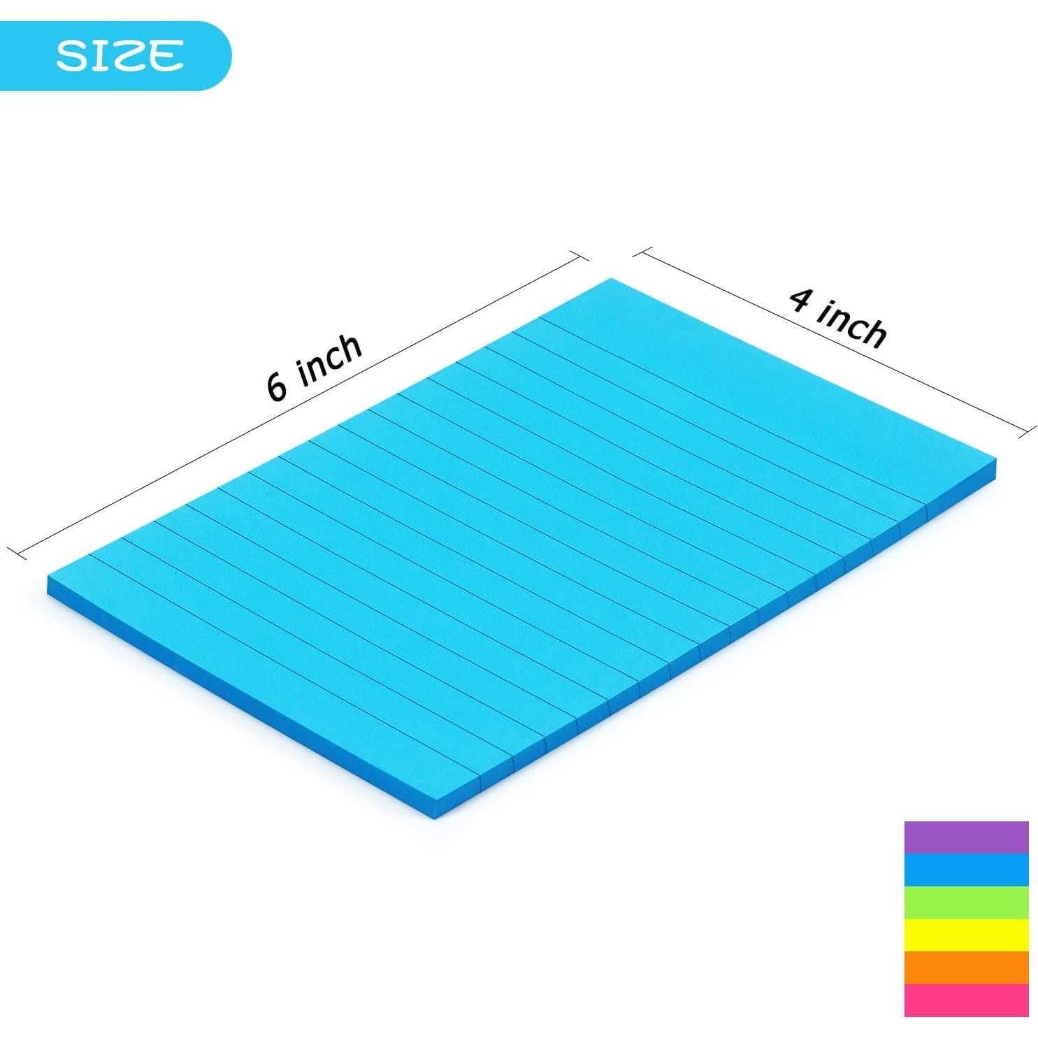 Notas Adhesivas Rayadas Early Buy 10x15 cm 6 Colores Brillantes