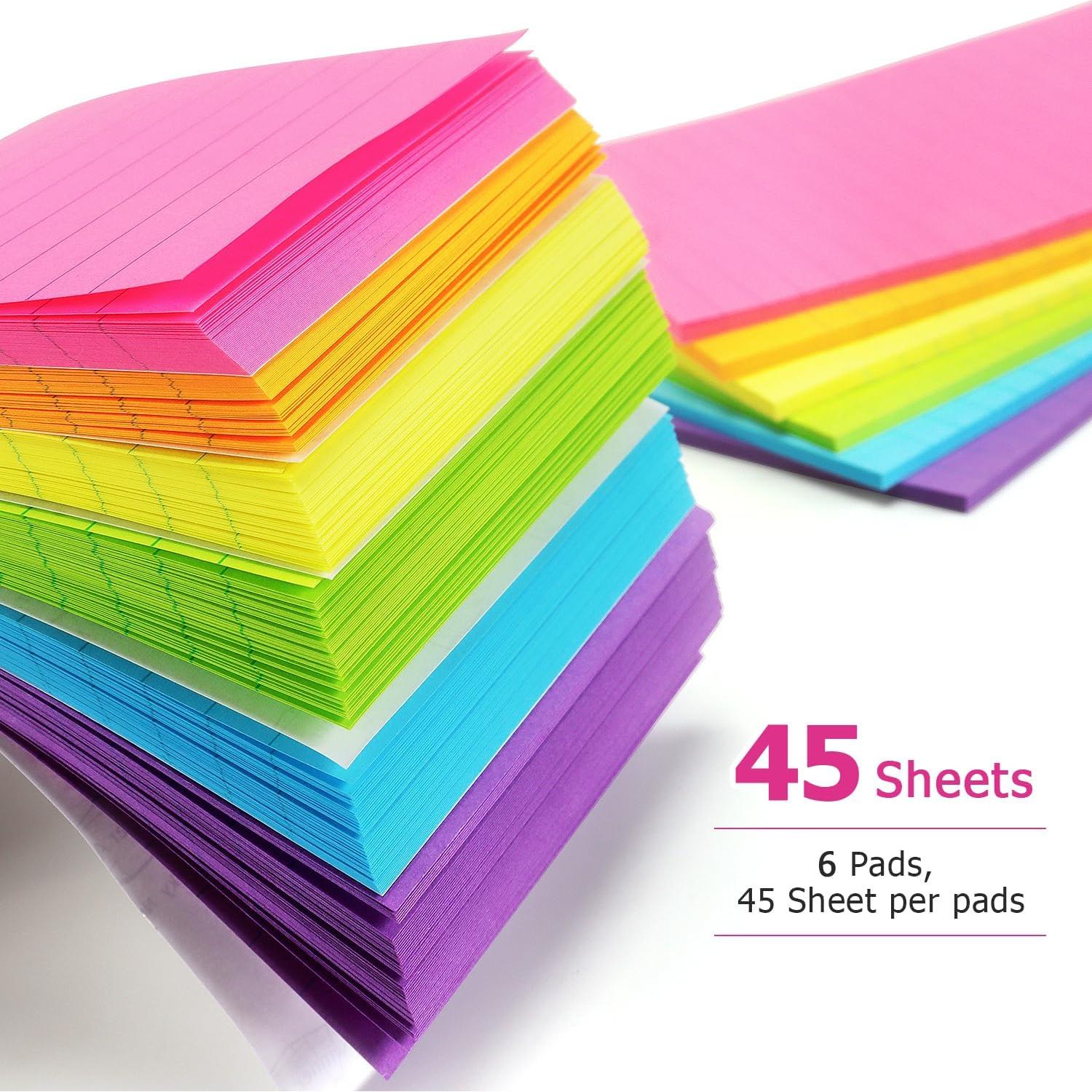 Notas Adhesivas Rayadas Early Buy 10x15 cm 6 Colores Brillantes