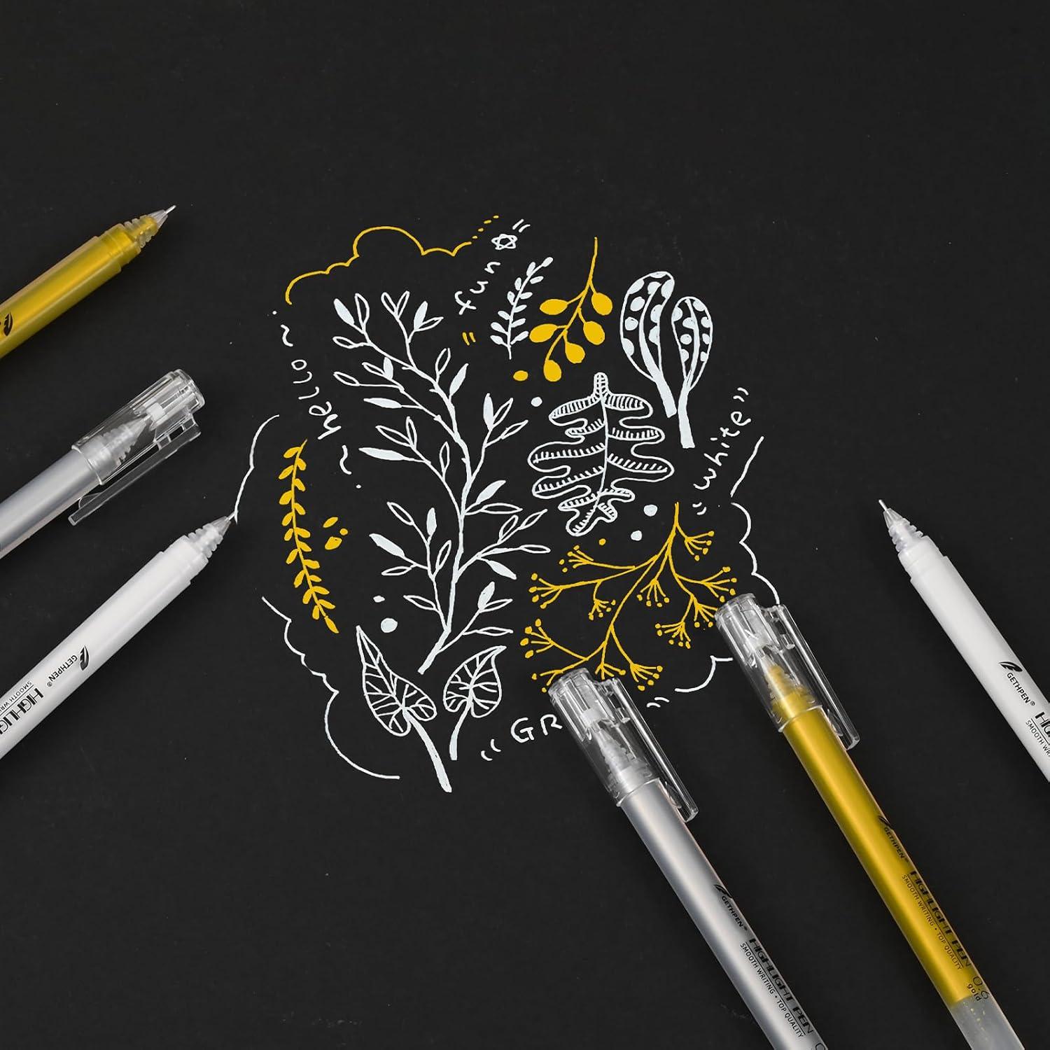 Bolígrafos de Gel Dorados GETHPEN 0.6mm Paquete de 3