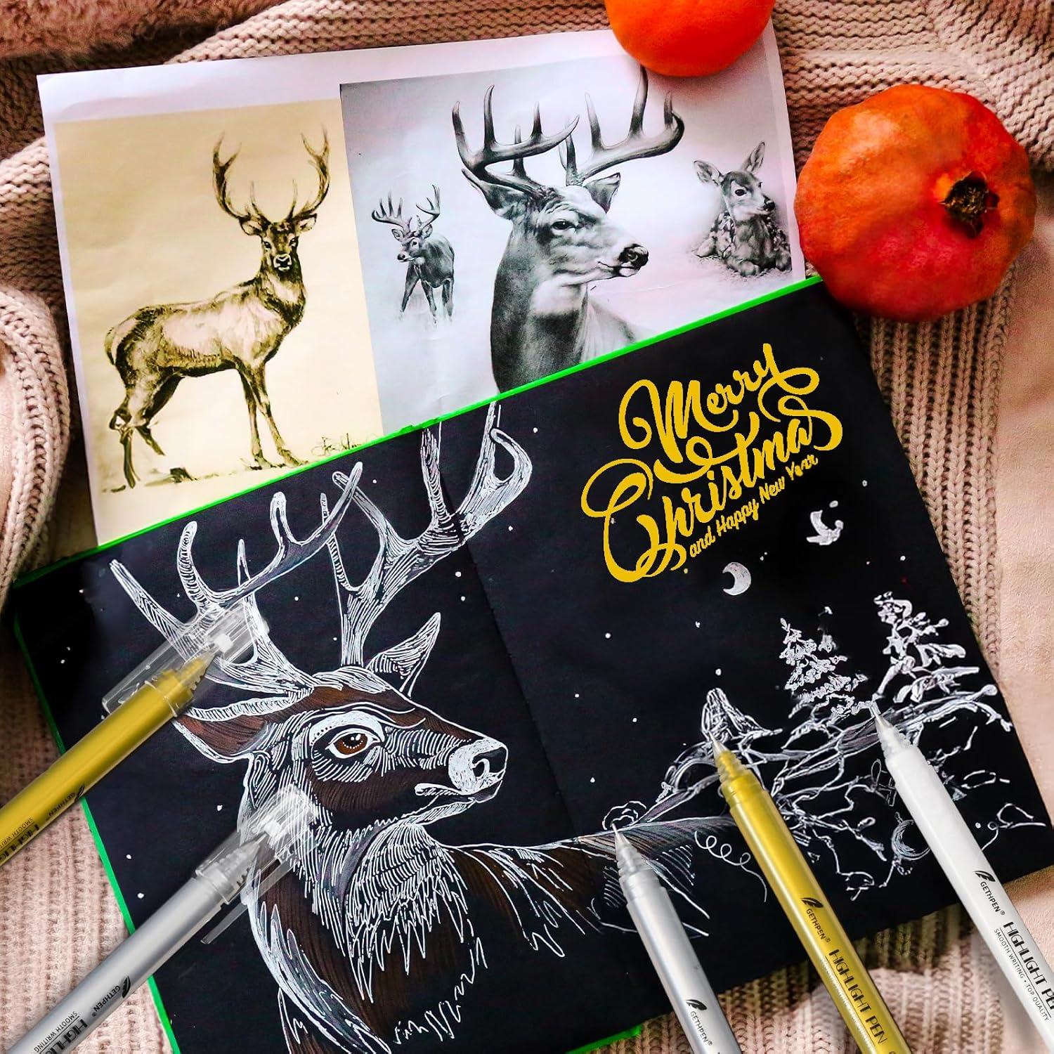 Bolígrafos de Gel Dorados GETHPEN 0.6mm Paquete de 3