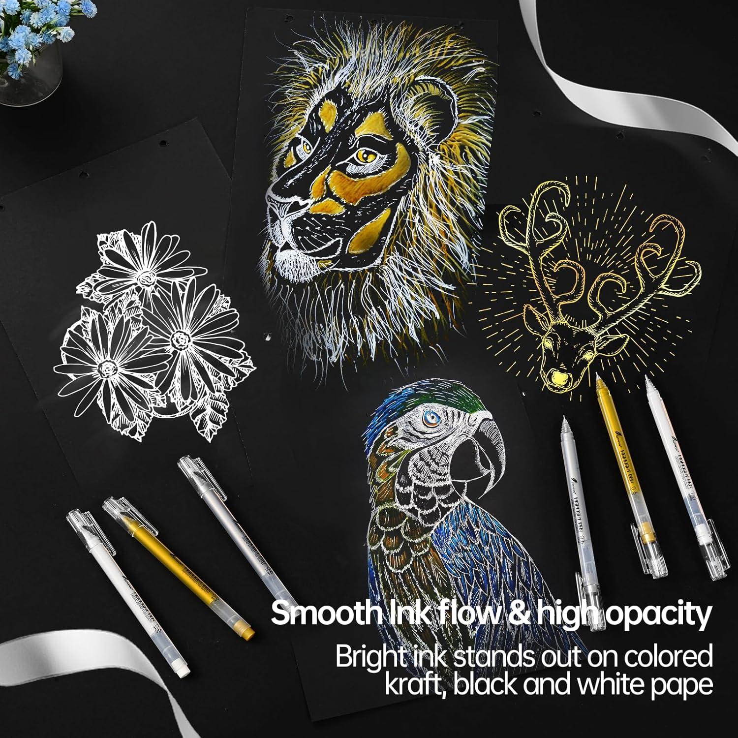 Bolígrafos de Gel Dorados GETHPEN 0.6mm Paquete de 3