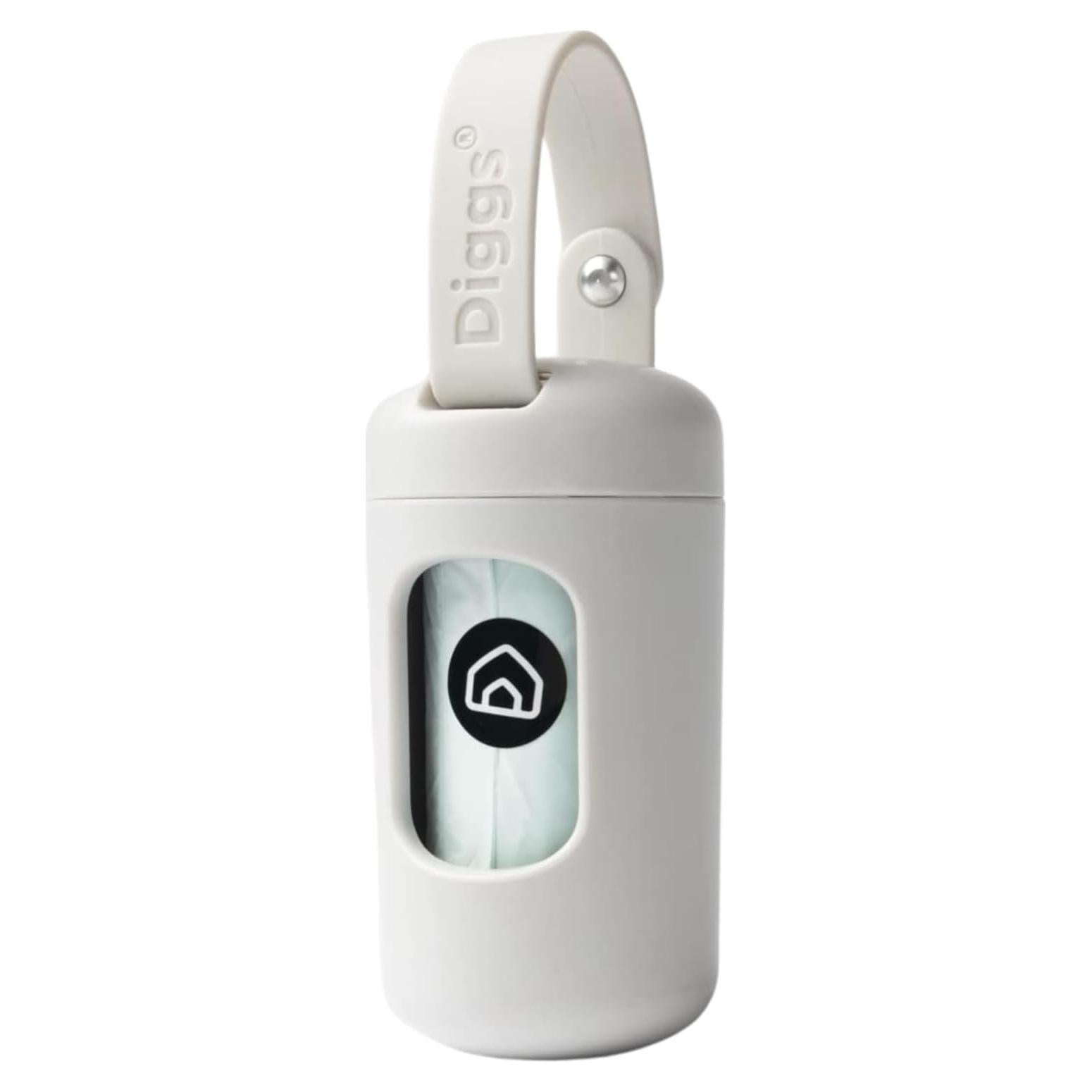 Dispensador de Bolsas de Excremento para Perros Diggs Gris - Incluye Bolsas y Soporte Fácil