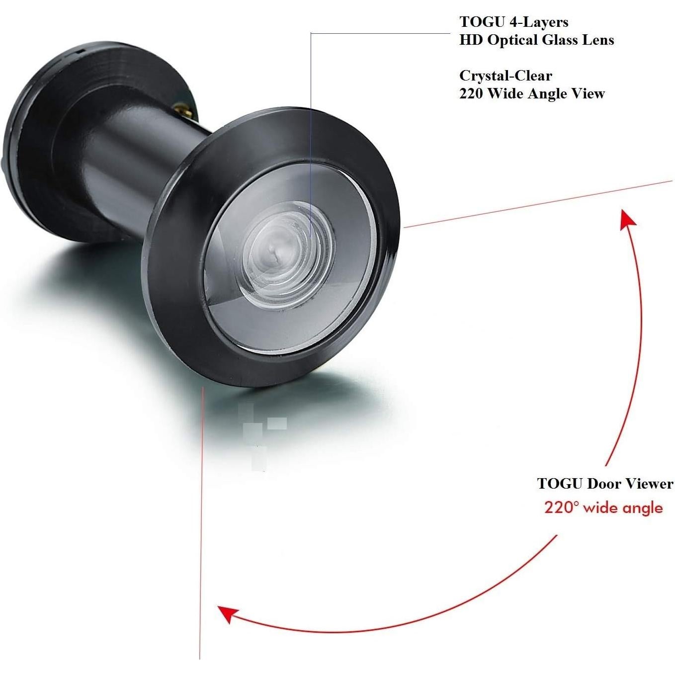 Mirilla de Latón TOGU TG3016YG-BC con Lente HD 220° y Privacidad