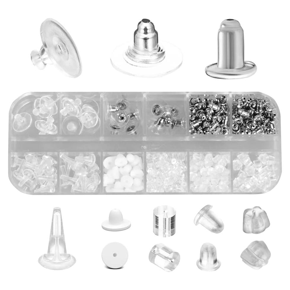 Resortes para Pendientes de Gancho DIYEAR - 344 Piezas de Goma