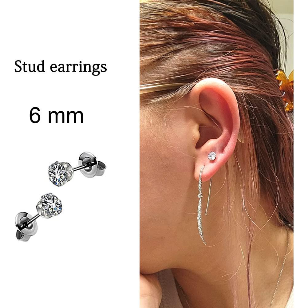 Kit de perforación de orejas desechable ZC con aretes de zirconia